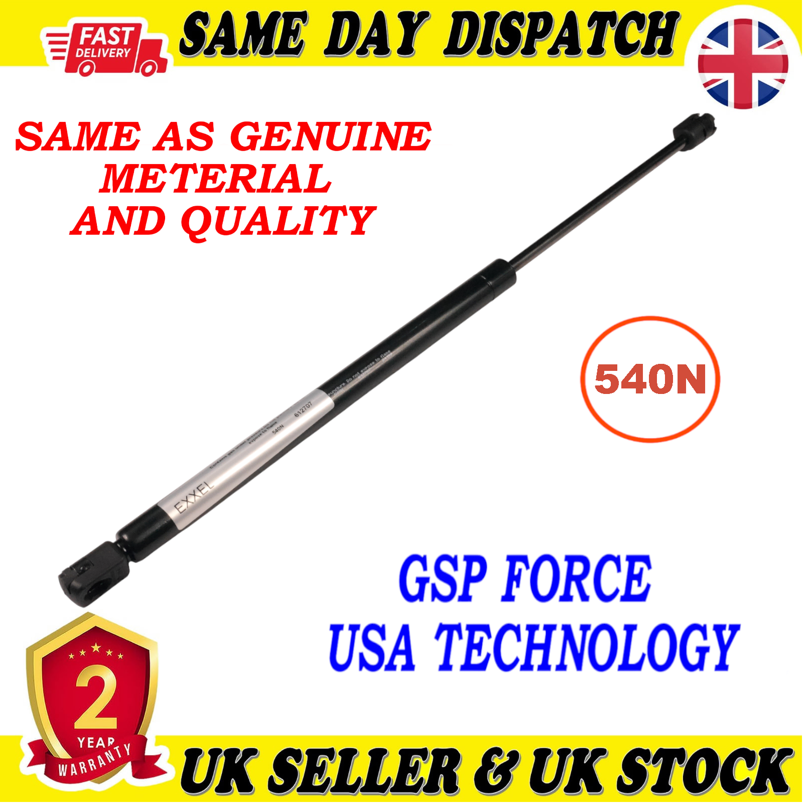 TAILGATE BOOT GAS STRUTS 540 Newton FOR MITSUBISHI  LANCER CARGO LANCER VII OUTLANDER MR991807