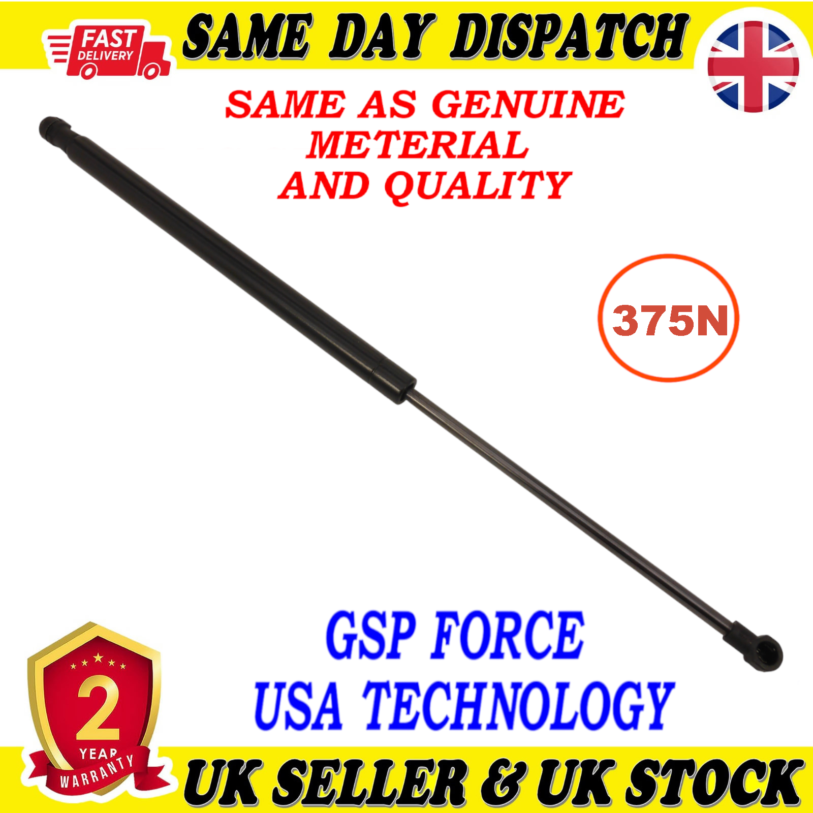 TAILGATE BOOT GAS STRUTS 375 Newton FOR NISSAN QASHQAI I 90450EY10A