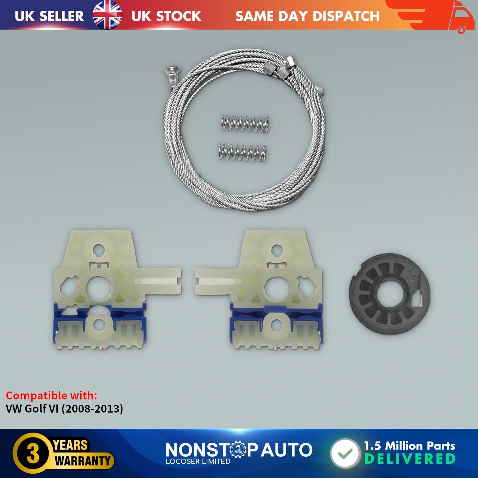Fits VW Golf VI MK6 Window Regulator Repair Kit Front Left Side 5K0837461B