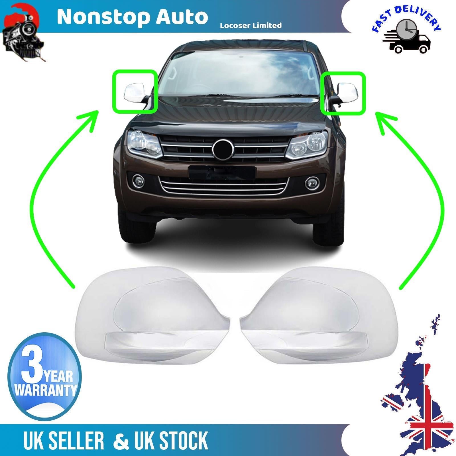 Wing Mirror Covers Caps Chrome Left And Right Side For VW Amarok 2010-2021
