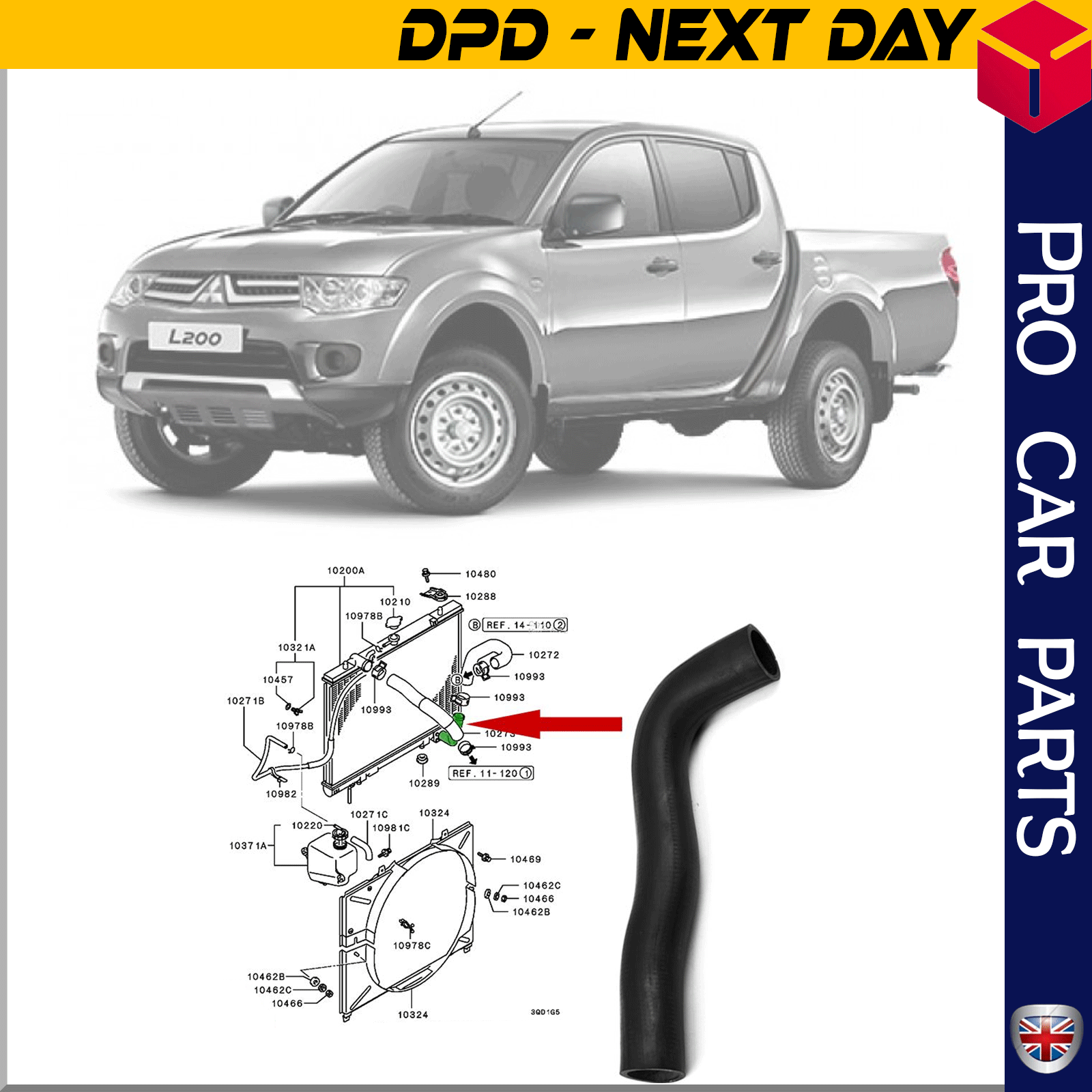 TURBO INTERCOOLER HOSE PIPE FOR  MITSUBISHI L200 2.5 D MR127488