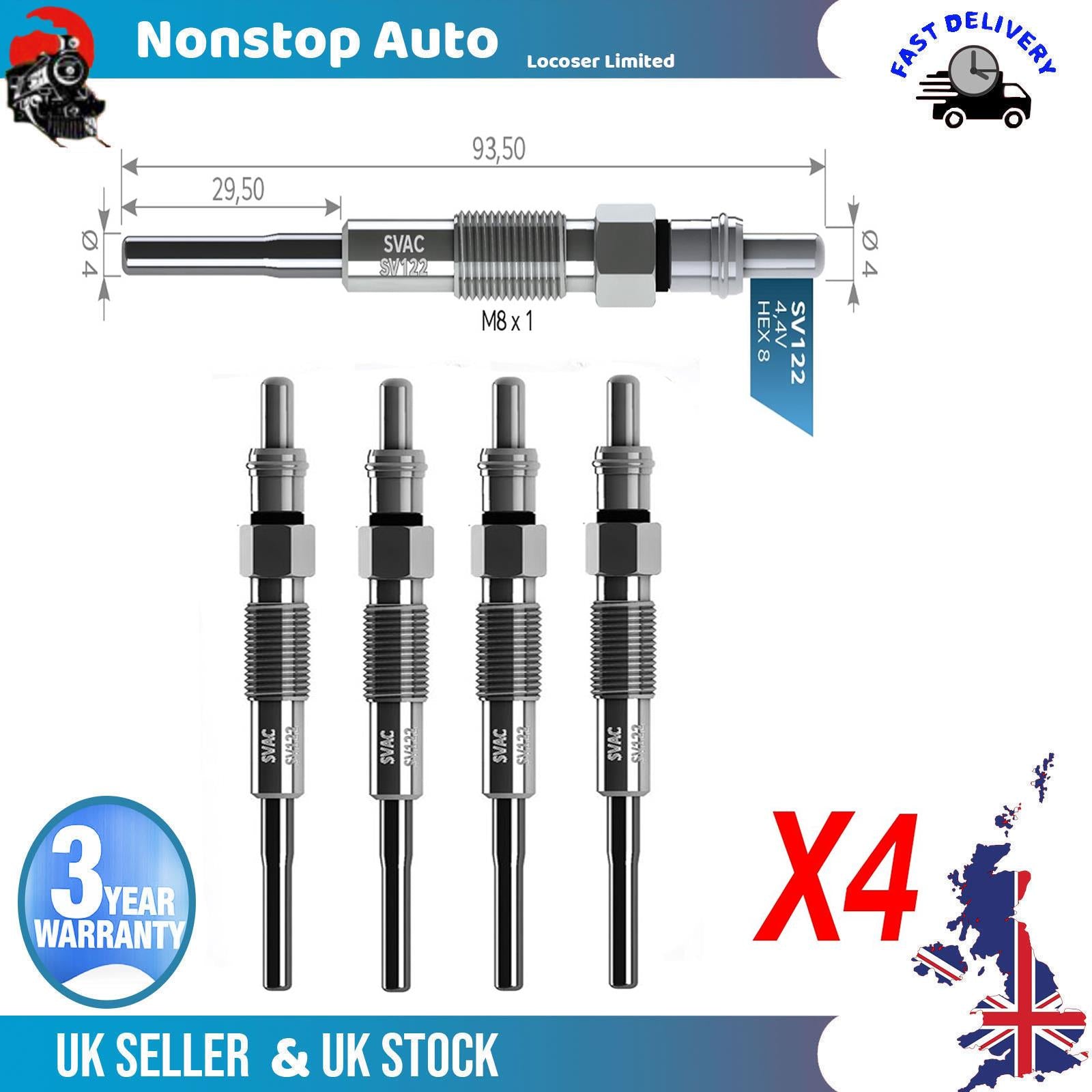 4X Glow Plugs For VAUXHALL Antara A 2.0 CDTI 96440144