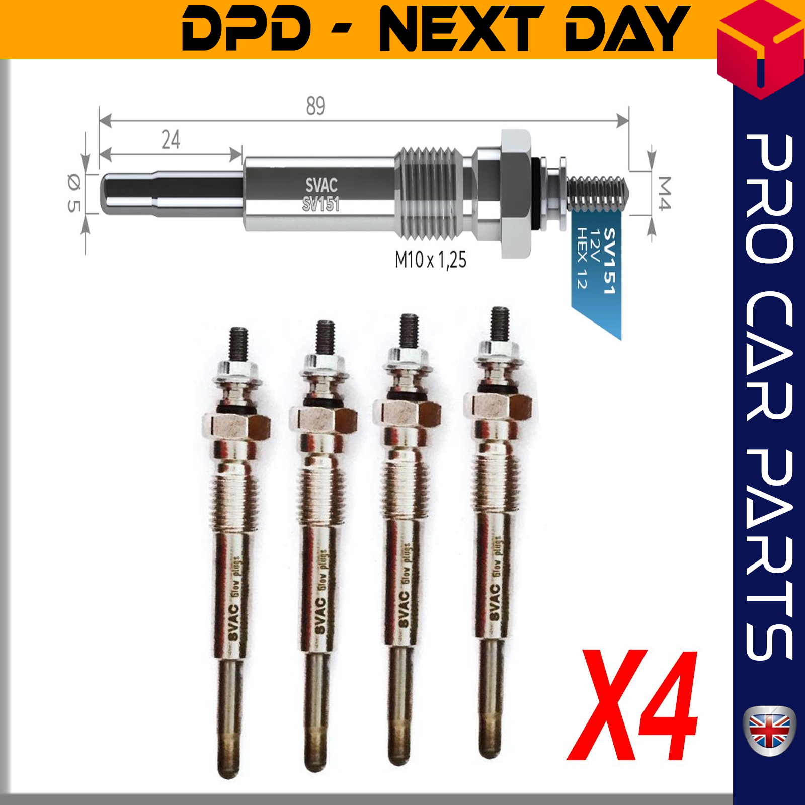 4 X ISUZU ELF 150-GEMINI-HIPACK / JEEP RENEGADE 2.1D / OPEL VECTRA-KADETT-CORSA 1.5-1.7 D / PEUGEOT 106 1.5 D / SSANG YONG KORANDO 2.2 D Glow Plug