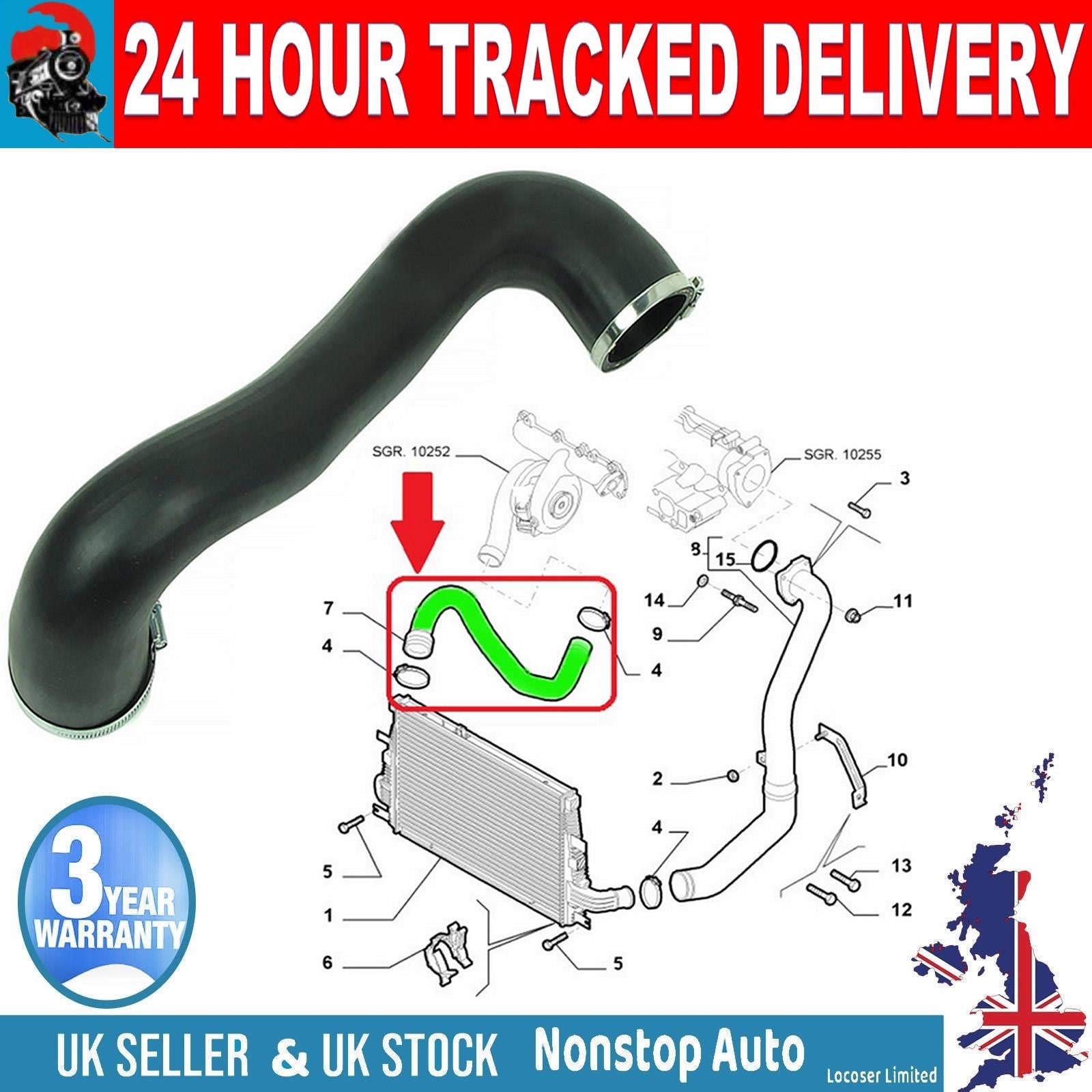 TURBO INTERCOOLER HOSE PIPE FOR ALFA ROMEO 159 159 Sportwagon  BRERA SPIDER 2.4 JTDM 50503487