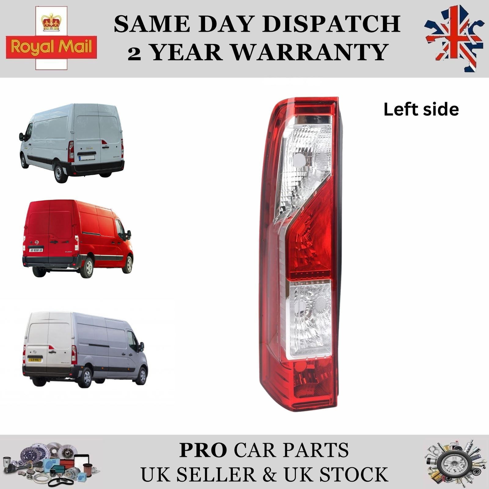 Rear Tailgate Light Lamp Left Side for Nissan NV400 265500023R 93197461