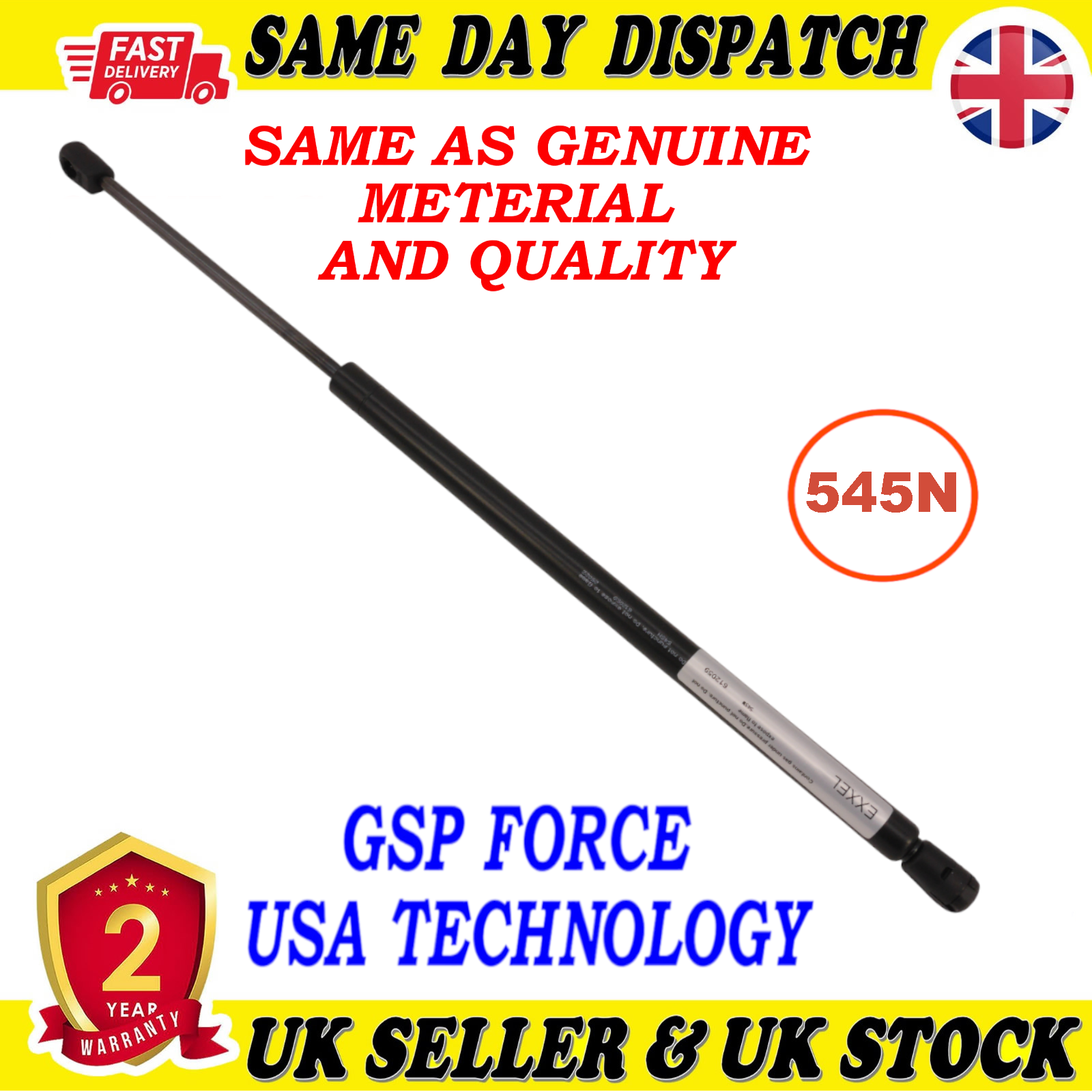 TAILGATE BOOT GAS STRUTS 545 Newton FOR TOYOTA COROLLA 689500F010