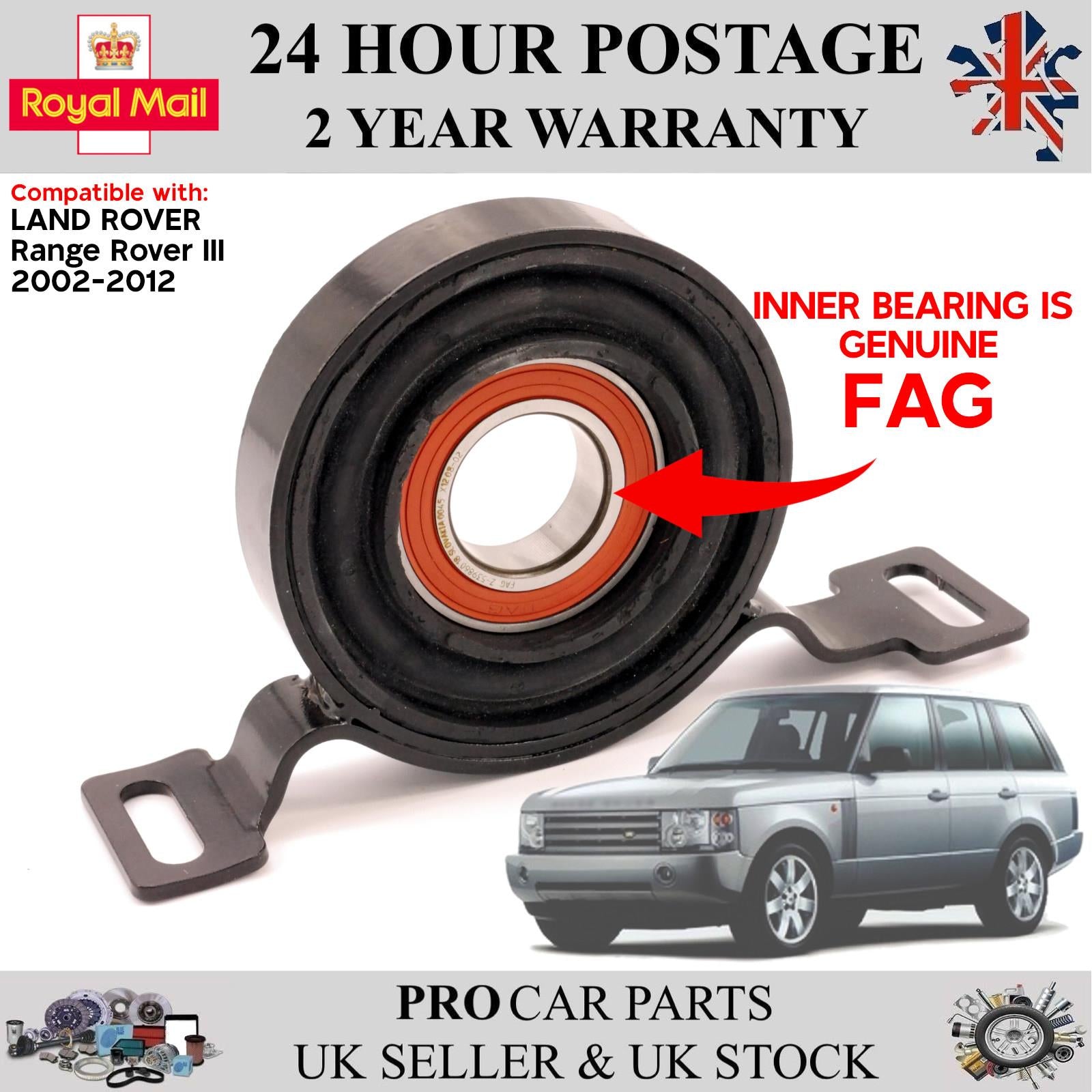 Rear Propshaft Support Bearing 30 mm Fits LAND ROVER Range Rover III TVB500400