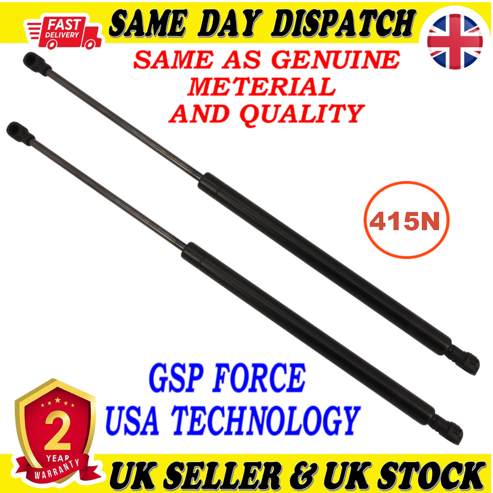 2X TAILGATE BOOT GAS STRUTS 415 Newton FOR HYUNDAI SONATA IV 811613D000