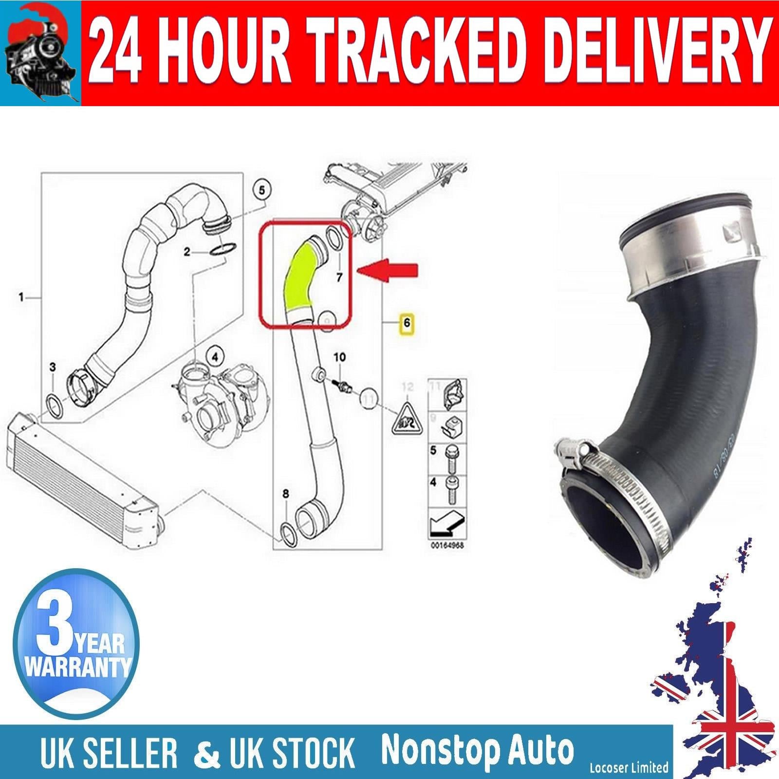 TURBO INTERCOOLER HOSE PIPE FOR BMW E53 E5 3.0D   11617799395