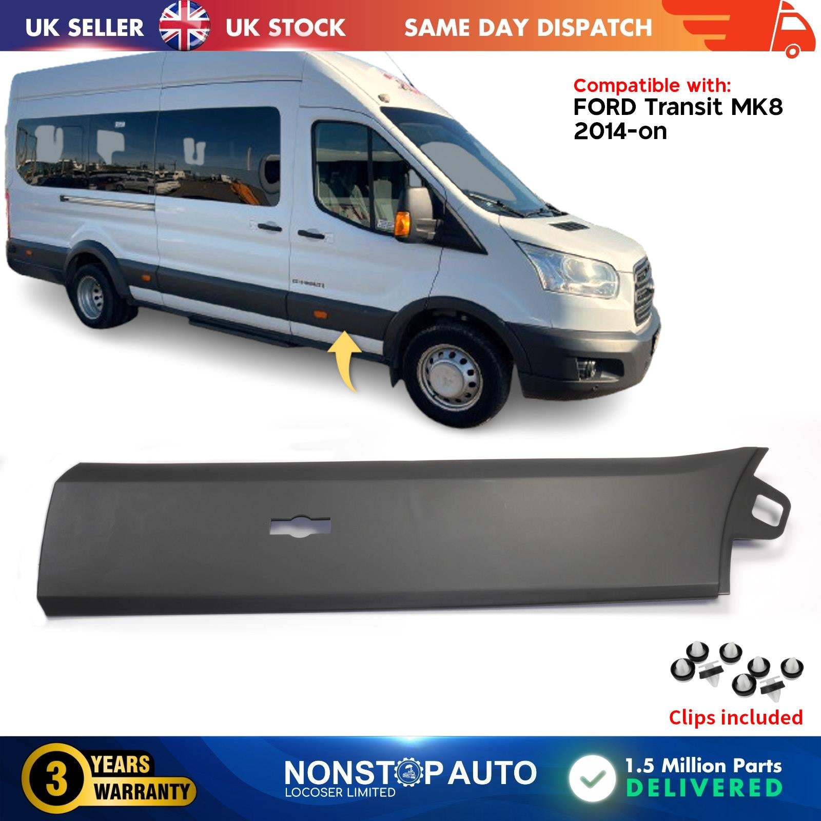 Front Right Door Moulding Panel Trim For Ford Transit MK8 2014-on