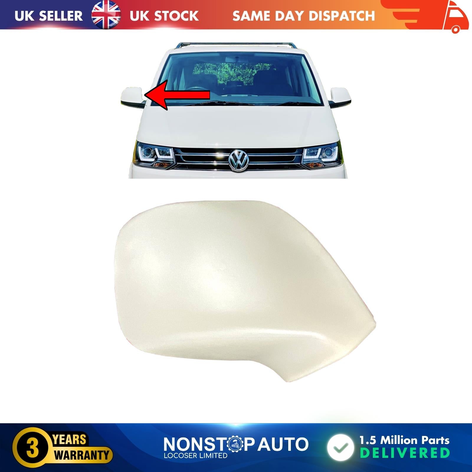 DOOR wing mirror cover PAINTABLE RIGHT SIDE FITS VW TRANSPORTER T5  T6