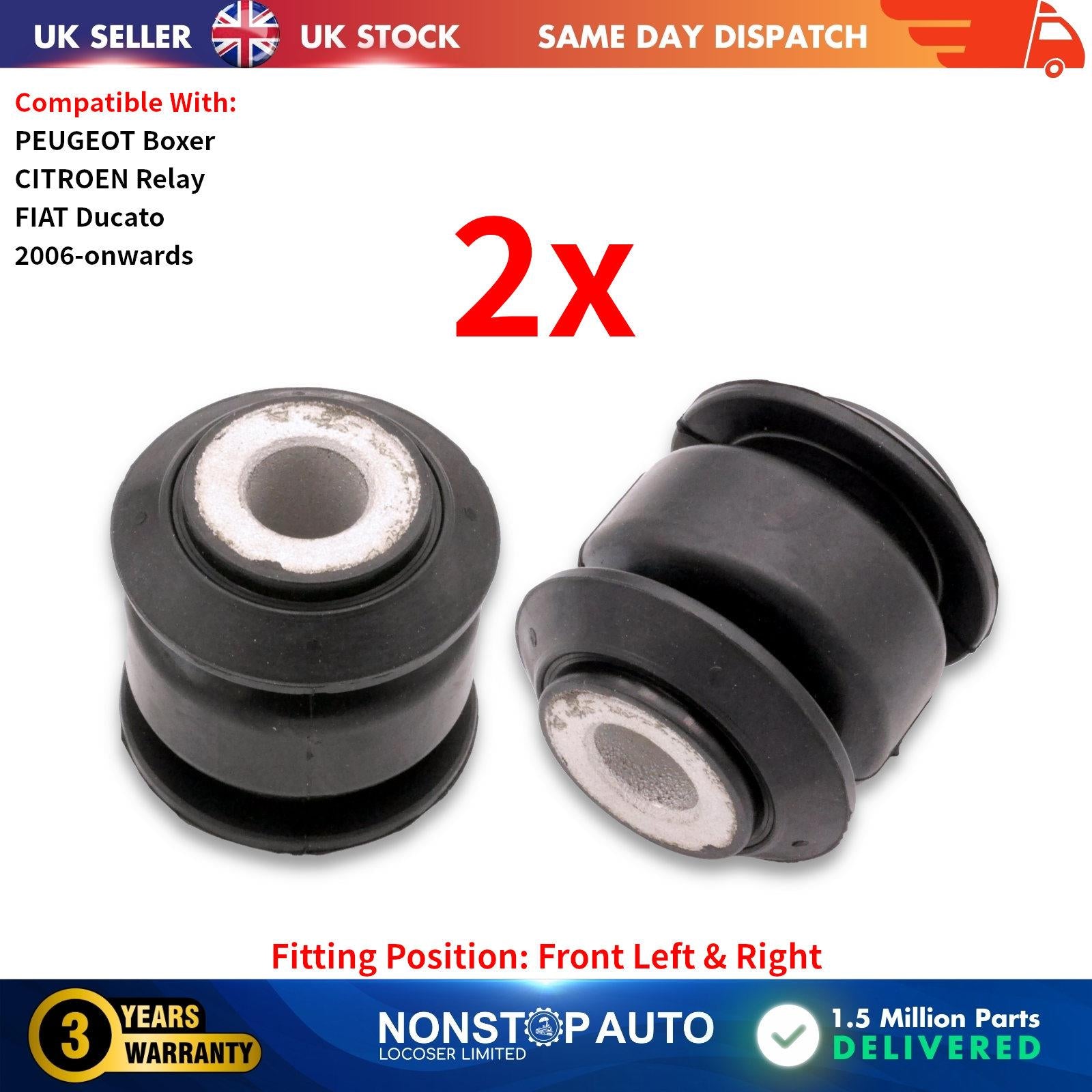 2X Wishbone Control Trailing Arm Bushing For FIAT Ducato PEUGEOT Boxer CITROEN Relay 2006 on