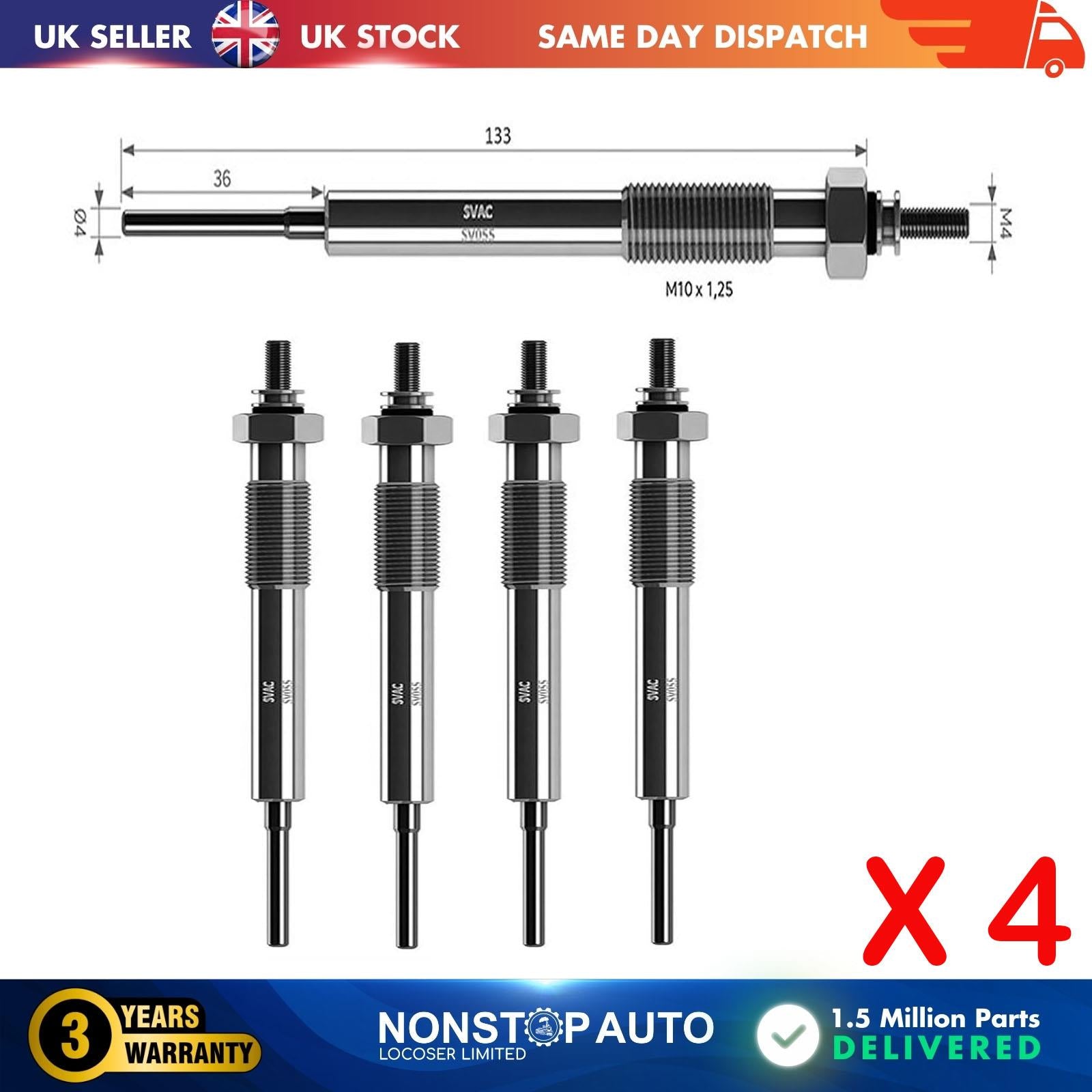 4X Glow Plugs For ISUZU D-Max I 2.5 3.0 DiTD 8980133920