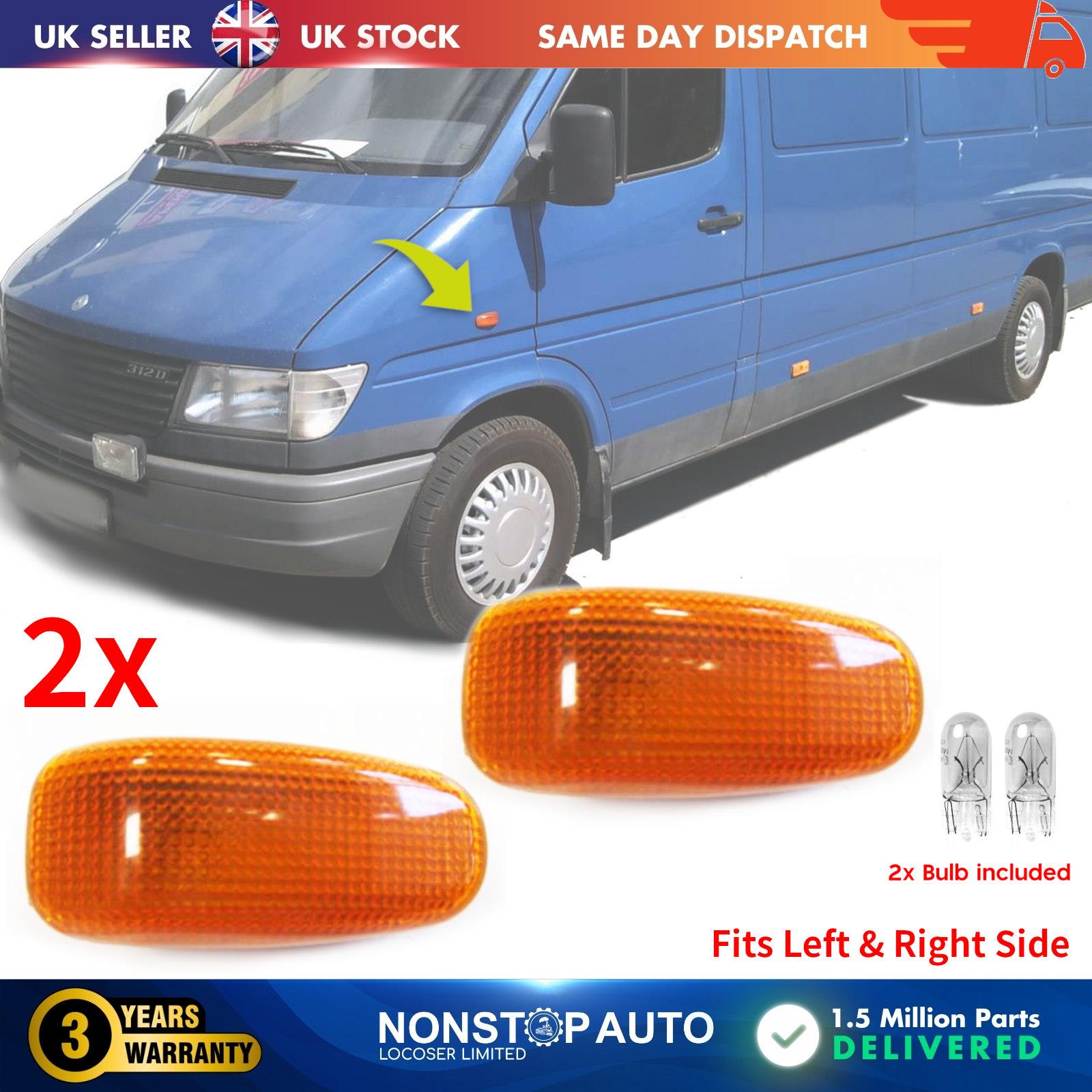 2X Side Wing Indicator Repeater Lens Signal Light  Fits Mercedes SLK Class 230 Kompressor 2L