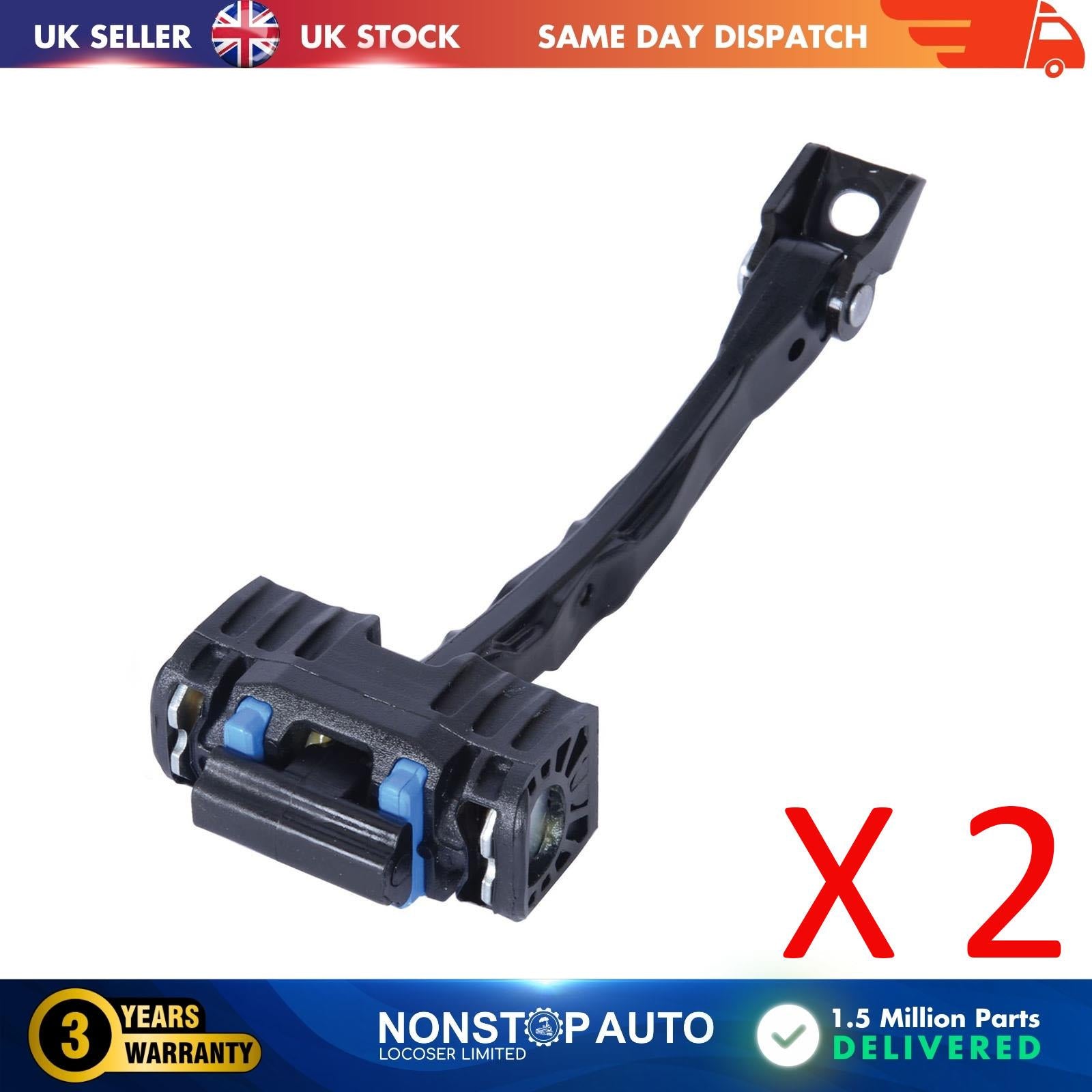 2 X Front Door Hinge Stop Check Strap Limitery Right and Left Side Fits VW Touareg Mk2 7P0837249B