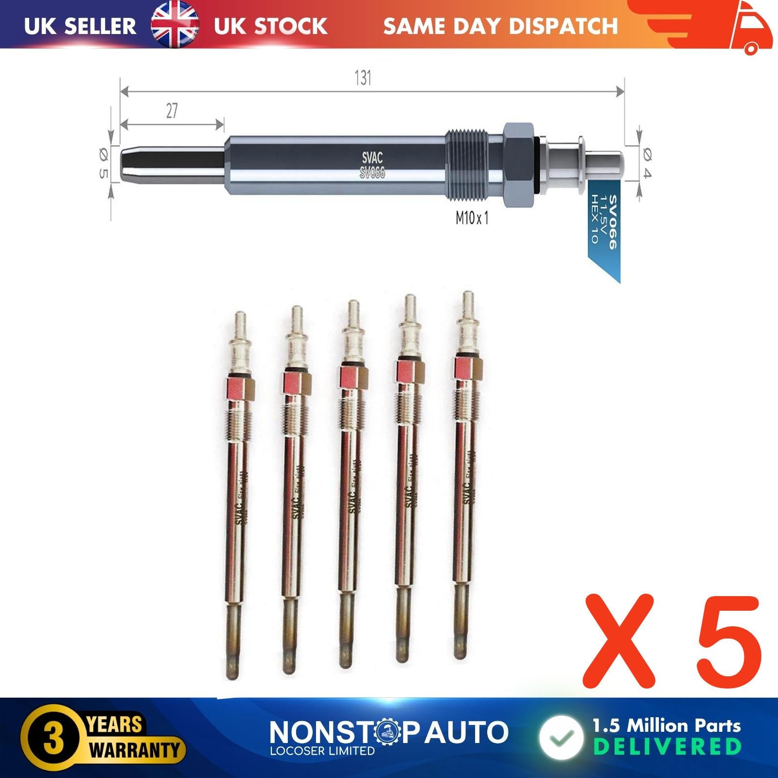 5X Glow Plugs For JEEP Grand Cherokee II 2.7 CRD 05080047AA