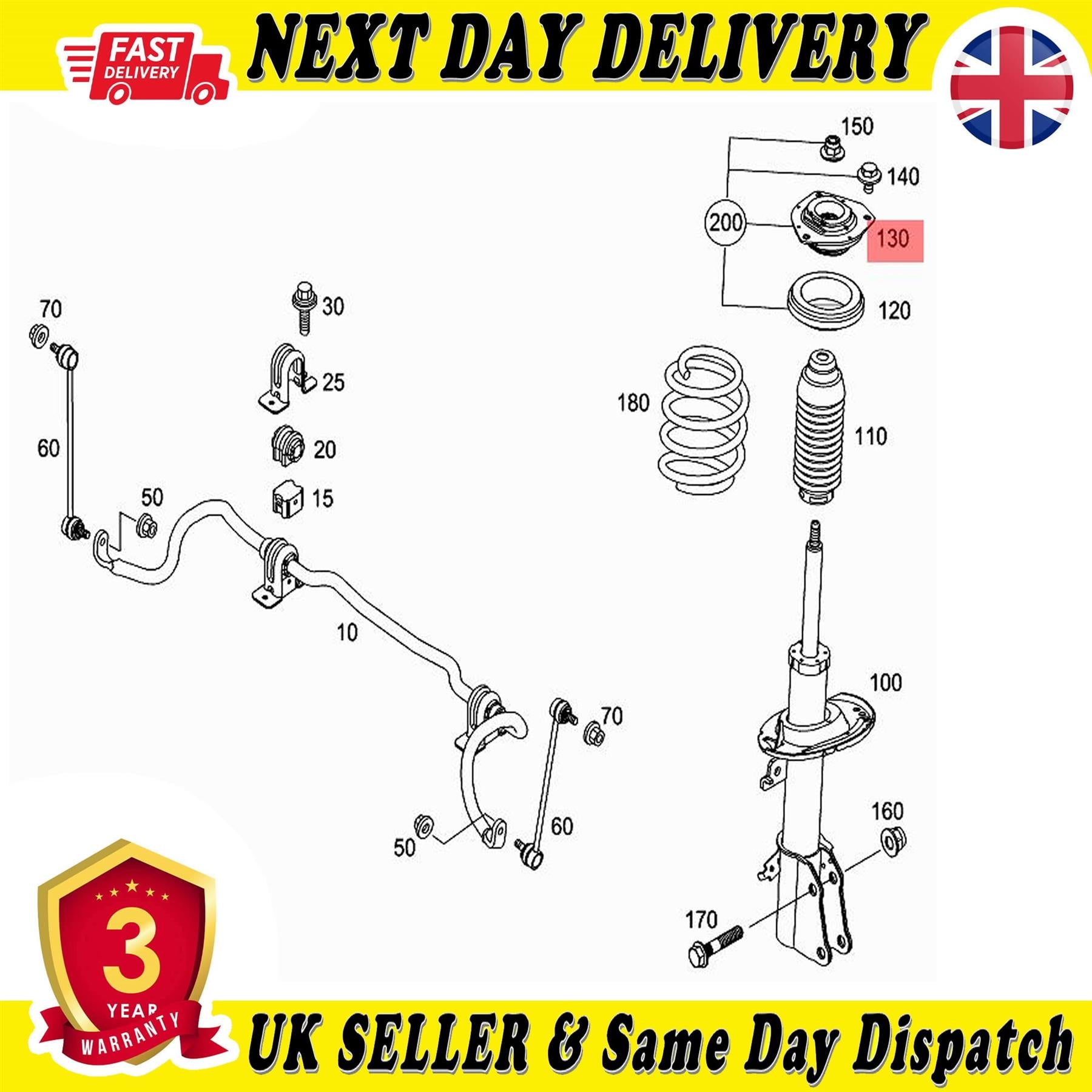 Top Strut Mounting Front Right or Left Side For RENAULT Kangoo 8200591283