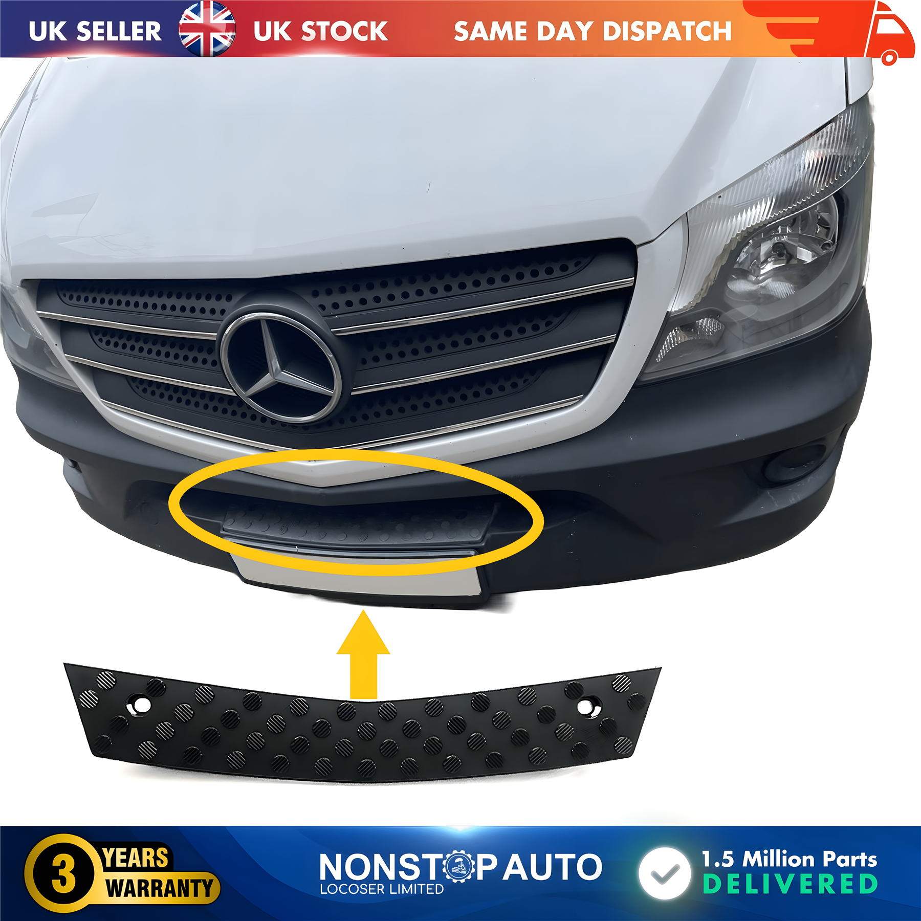 Front Bumper Lower Centre Grille Step For MERCEDES W906 A9068850411