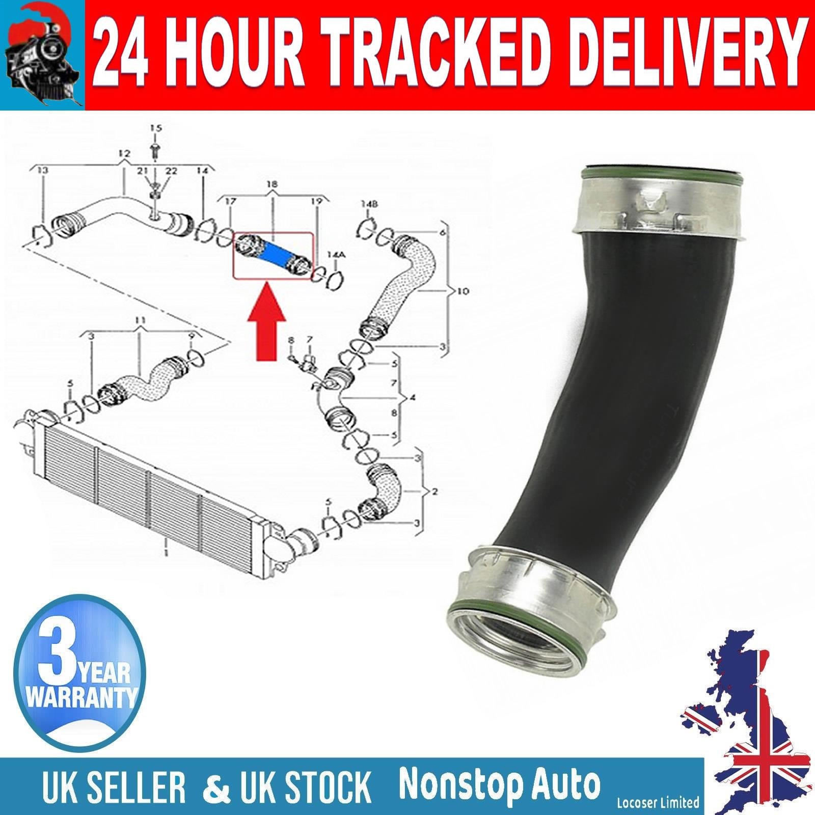 TURBO INTERCOOLER HOSE PIPE FOR VW TRANSPORTER MULTIVAN T5 2.5 TDI  7H0145555C