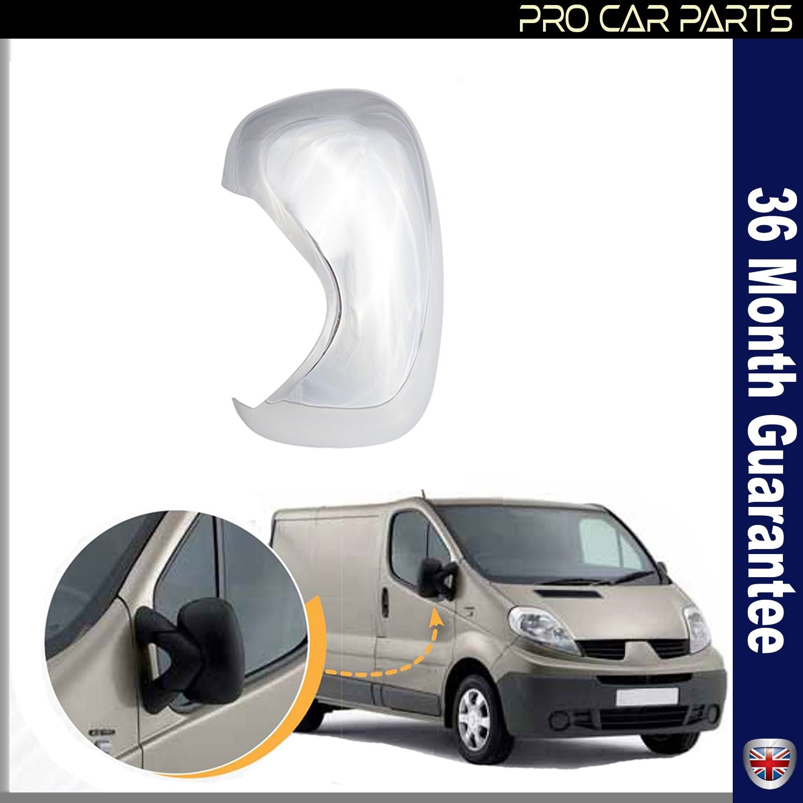 RENAULT Trafic Vauxhall Vivaro 10-13 Wing mirror cover chrome / left&right