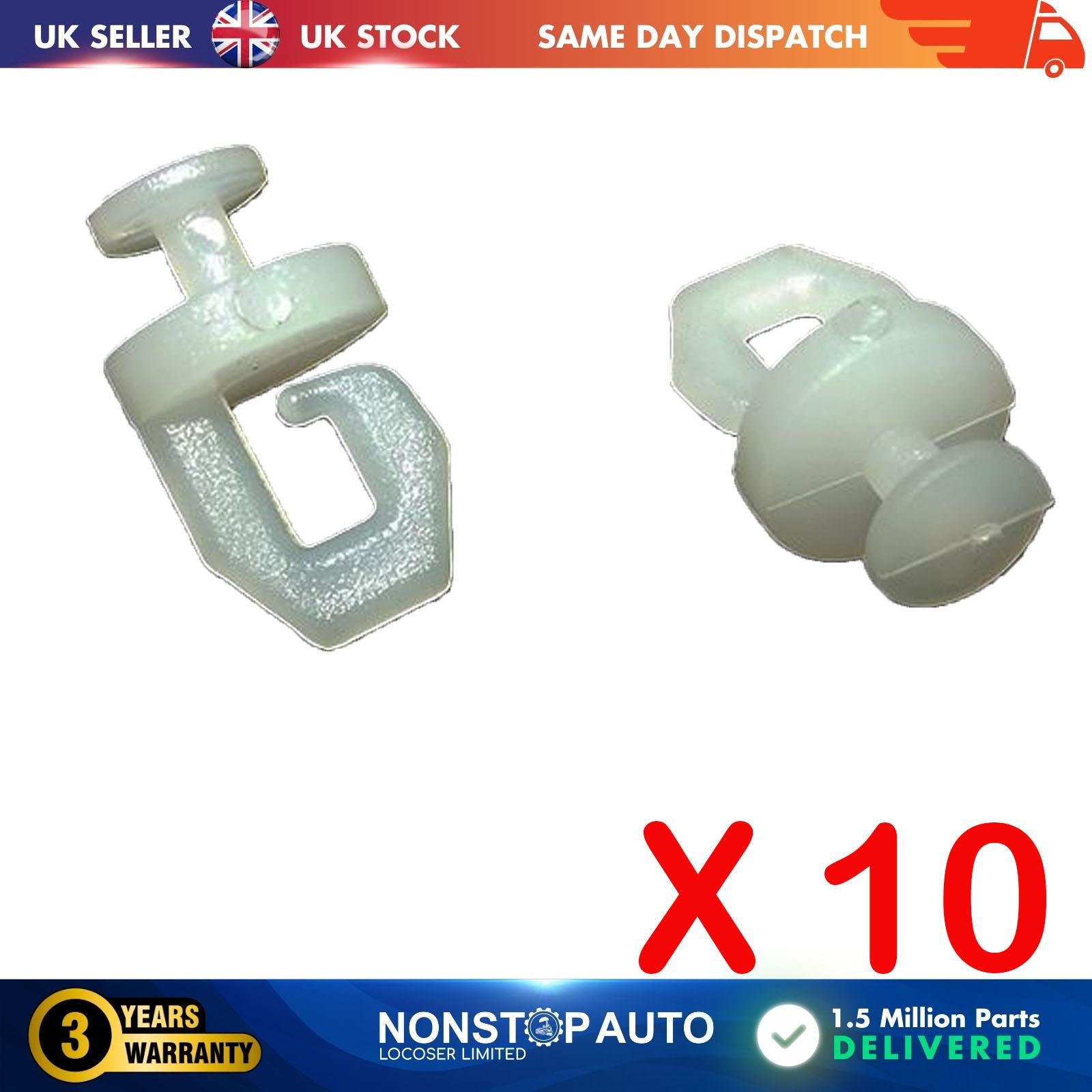 10X Curtain Roof Panel Trim Clips For FORD