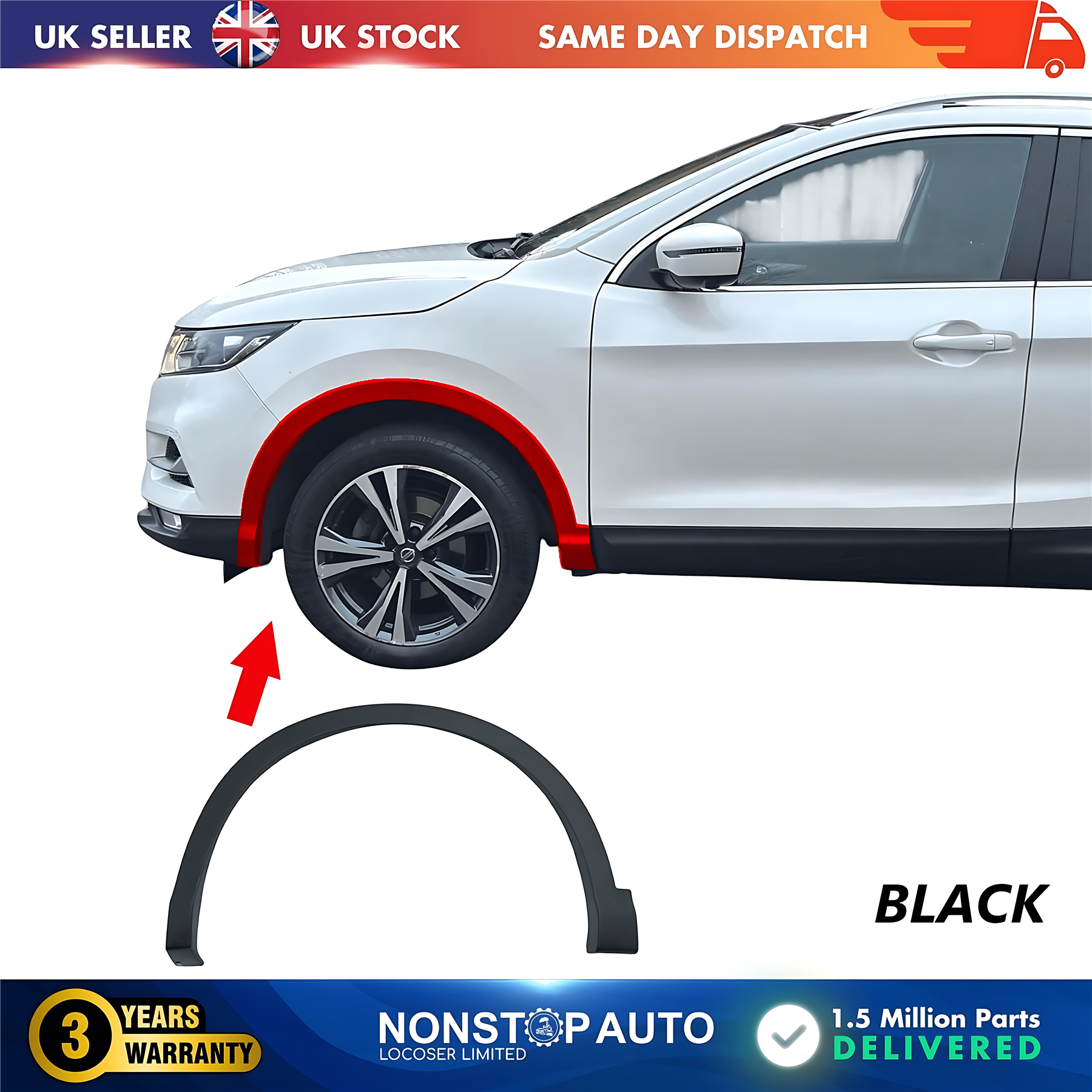 Wheel Arch Trim Moulding Front Left For NISSAN Qashqai II 11.2013-2021 638114EA0A