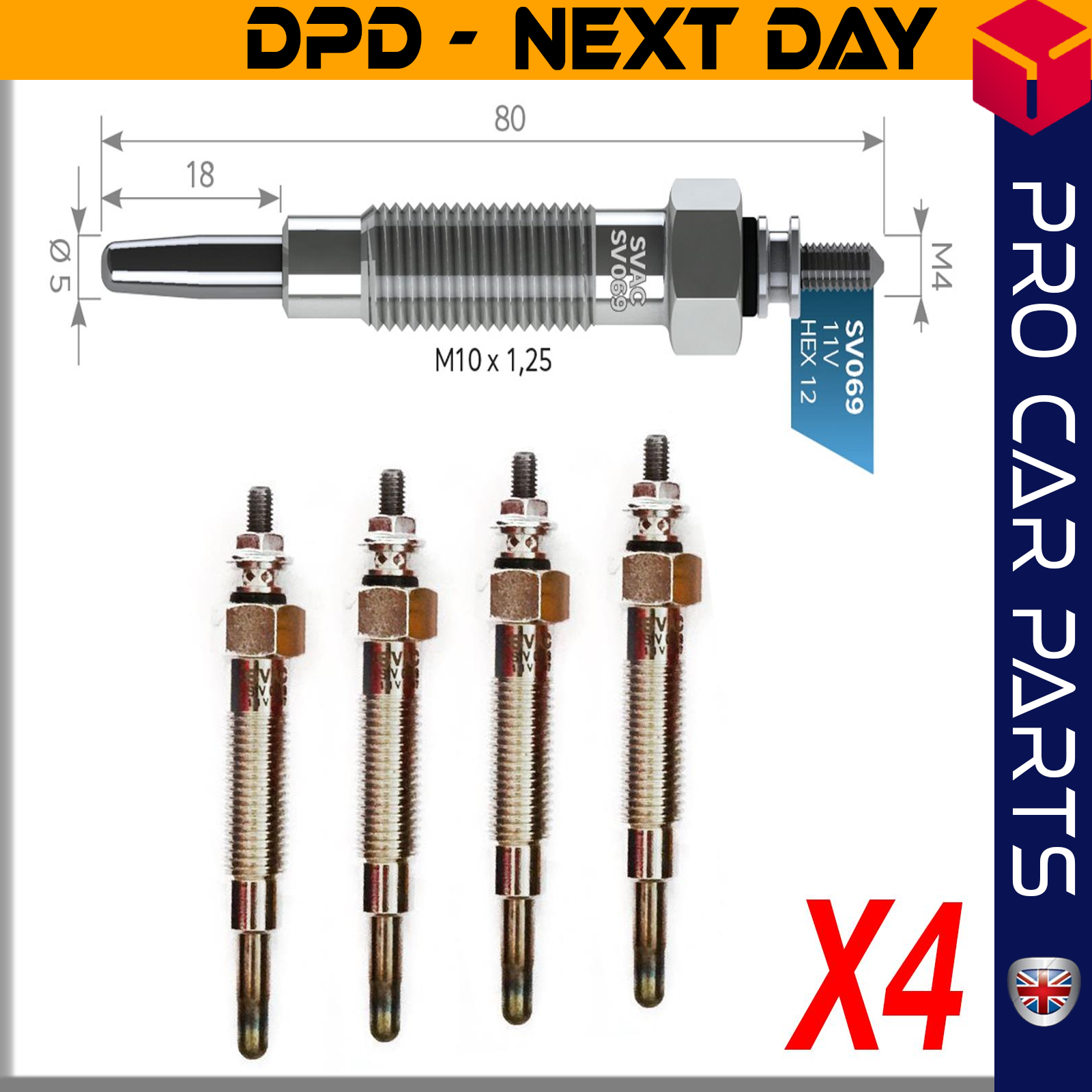 4 X HYUNDAI GALLOPER-TERRACAN / MITSUBISHI L 200- L 300 2.3 D Y.M. Glow Plug