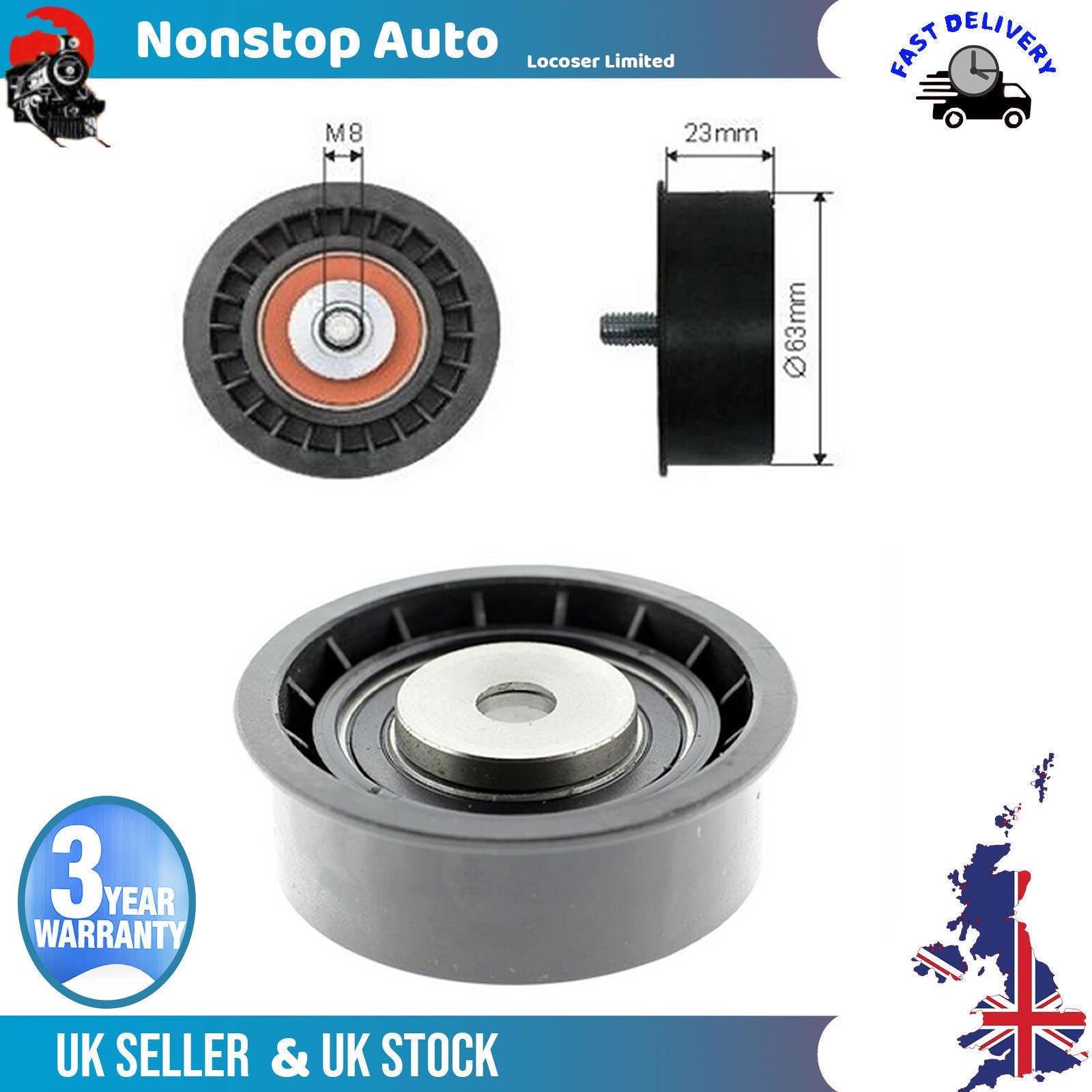 Timing Belt Tensioner Pulley - V - Ribbed Belt Idler For CHEVROLET Nubira 1.8