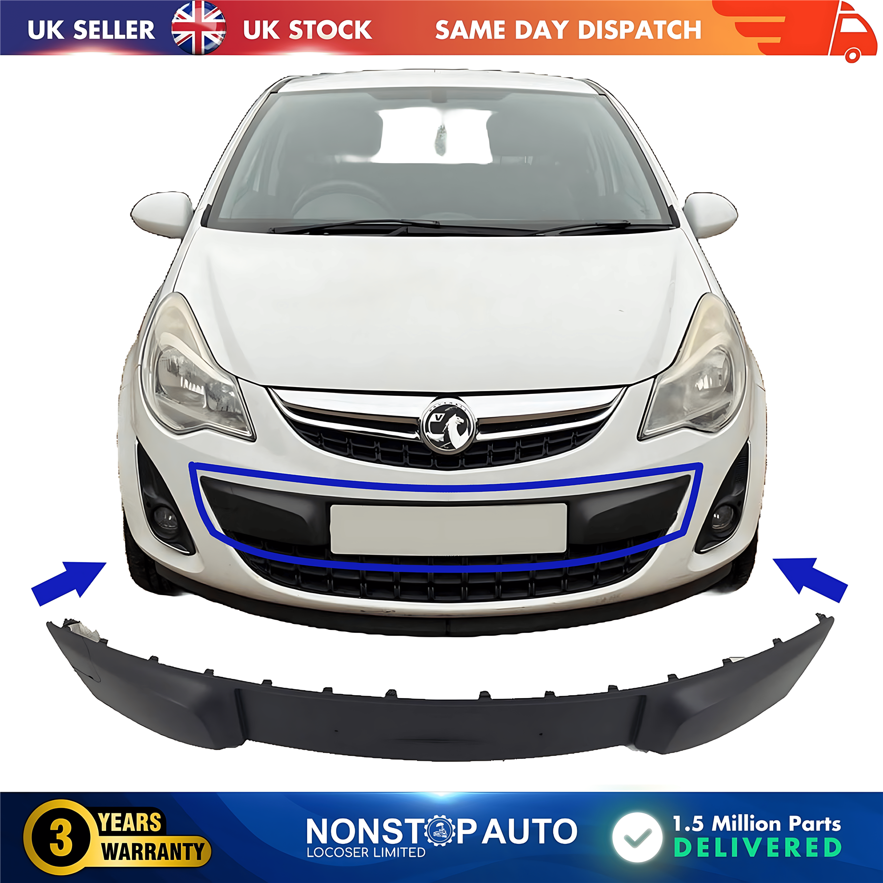 Front Bumper Moulding Number Plate For VAUXHALL Corsa D 2011-2014 1400872