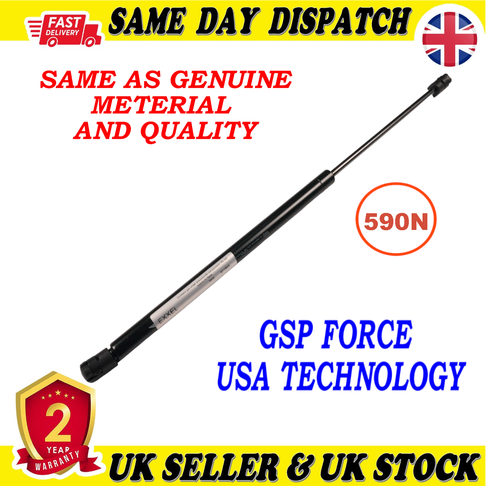 TAILGATE BOOT GAS STRUTS 590 Newton FOR VAUXHALL ZAFIRA A 132742