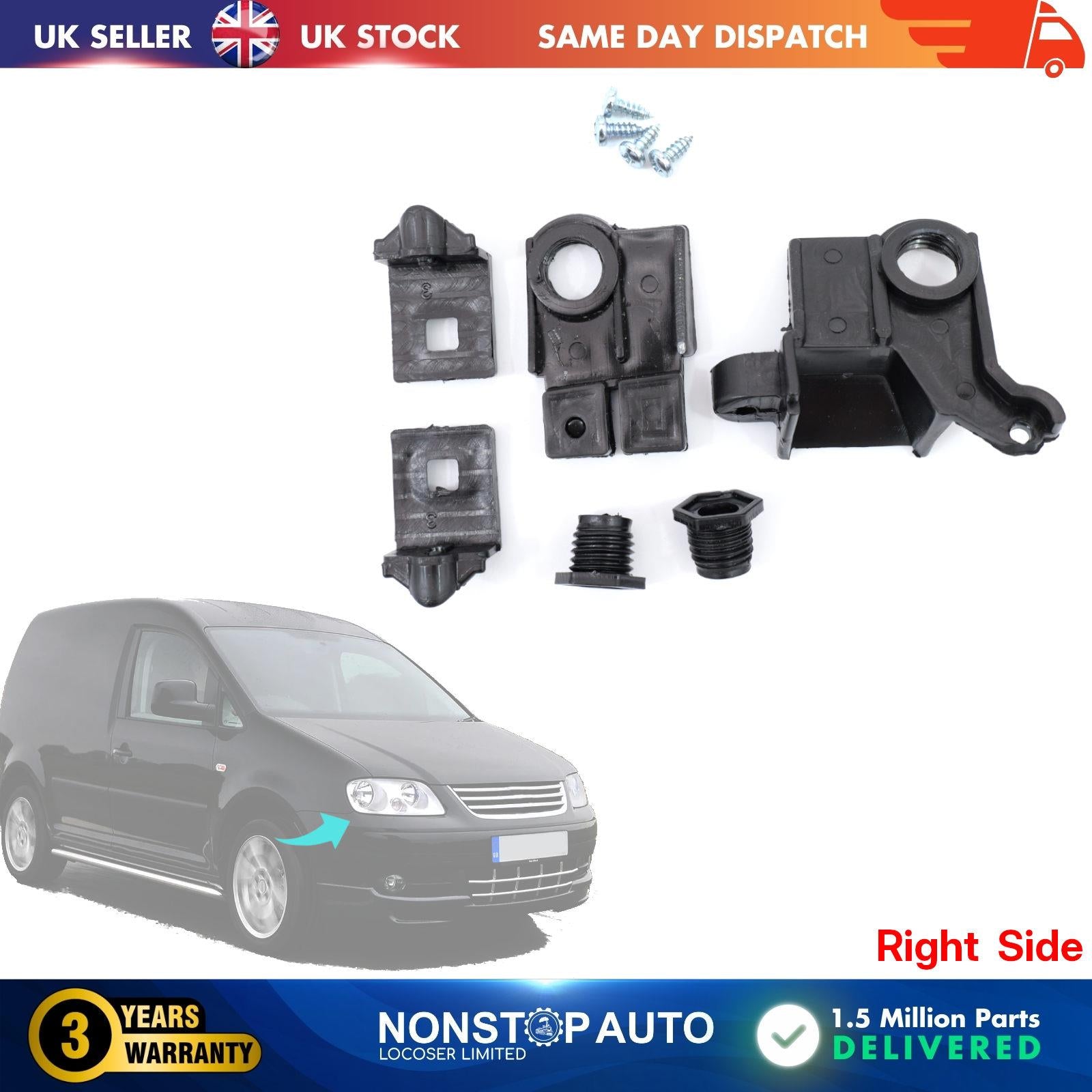 For VW Caddy Mk3 Touran Headlight Repair Kit Bracket Clips Holder Right Side