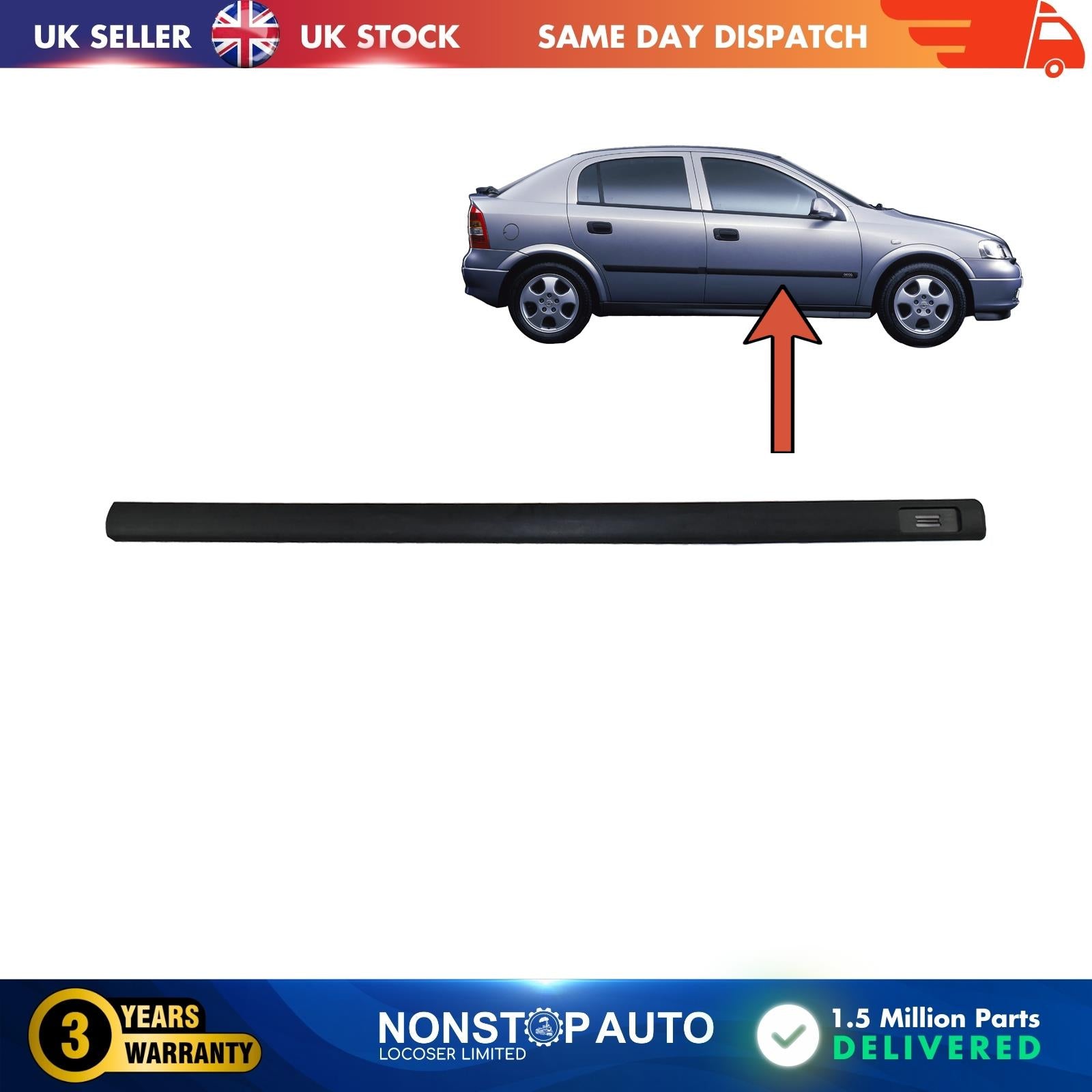 Front Door Panel Trim Moulding Strap Right Side Vauxhall  Opel Astra G 172954