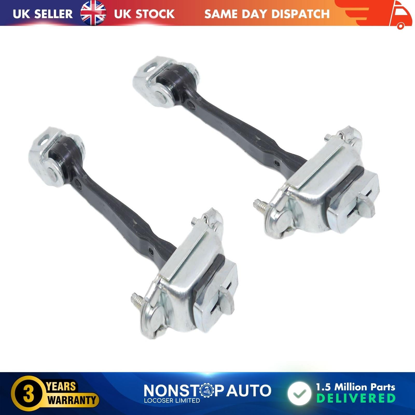2 X Front Door Hinge Stop Check Strap Limitery Right and Left Side Fits FORD Fiesta V  Fusion 5S6A