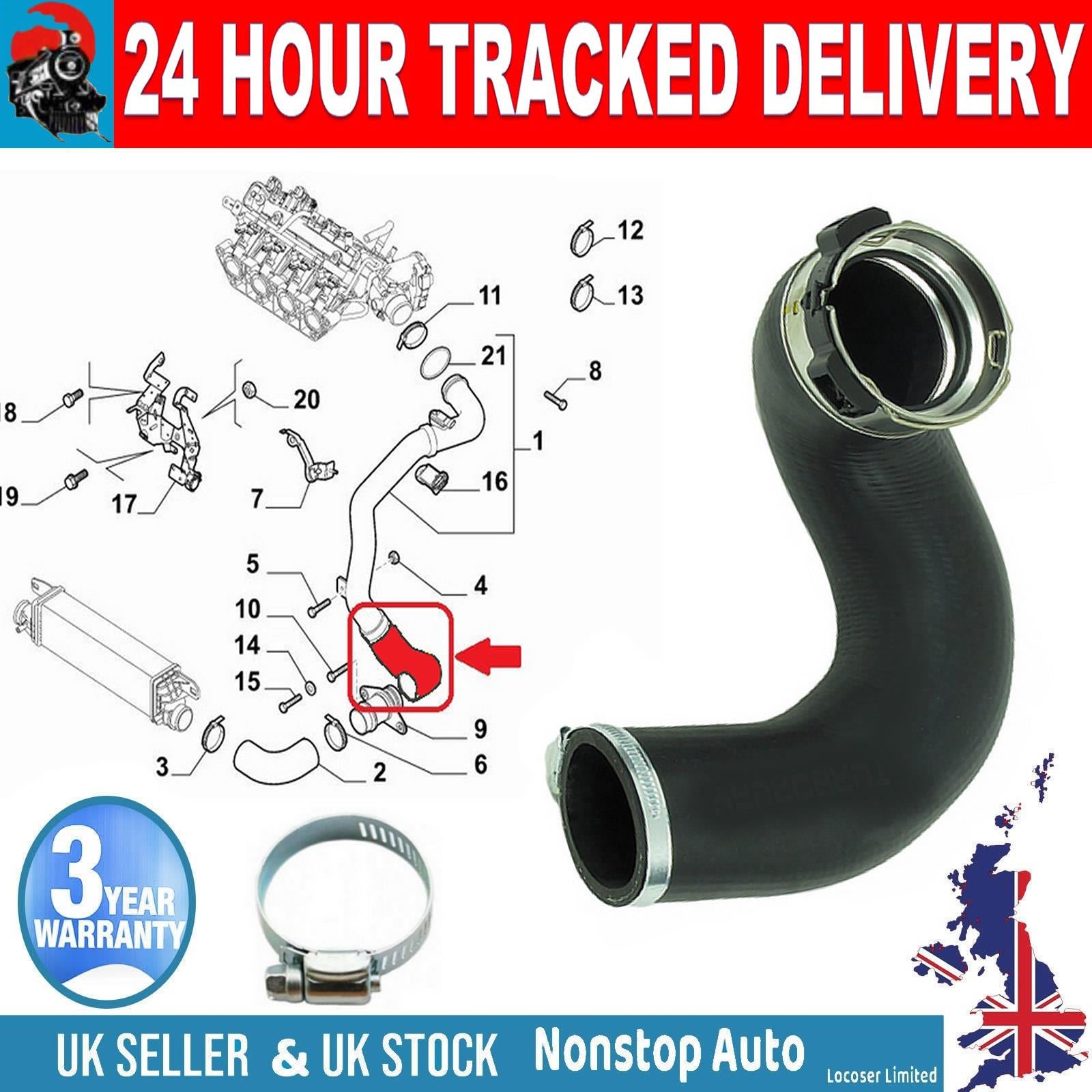 TURBO INTERCOOLER HOSE PIPE FOR ALFA ROMEO GIULIETTA 2.0 JTDM  50517521