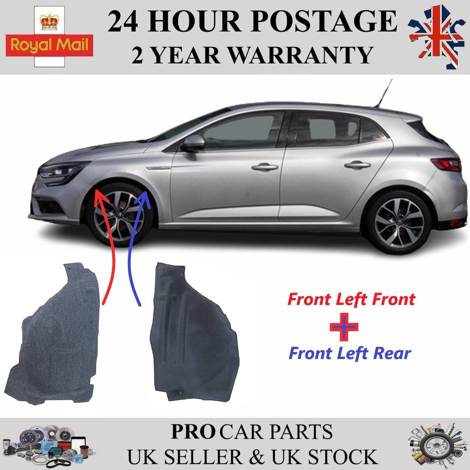 Fender Mudguard Front Left Set For RENAULT Megane IV 2016 on 638445610R 638434650R