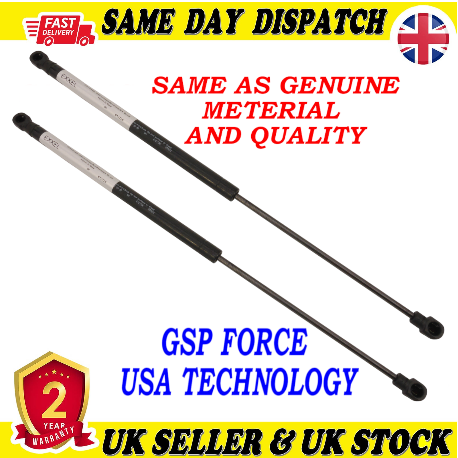 2X TAILGATE BOOT GAS STRUTS 0 Newton FOR FORD FOCUS III 1736612