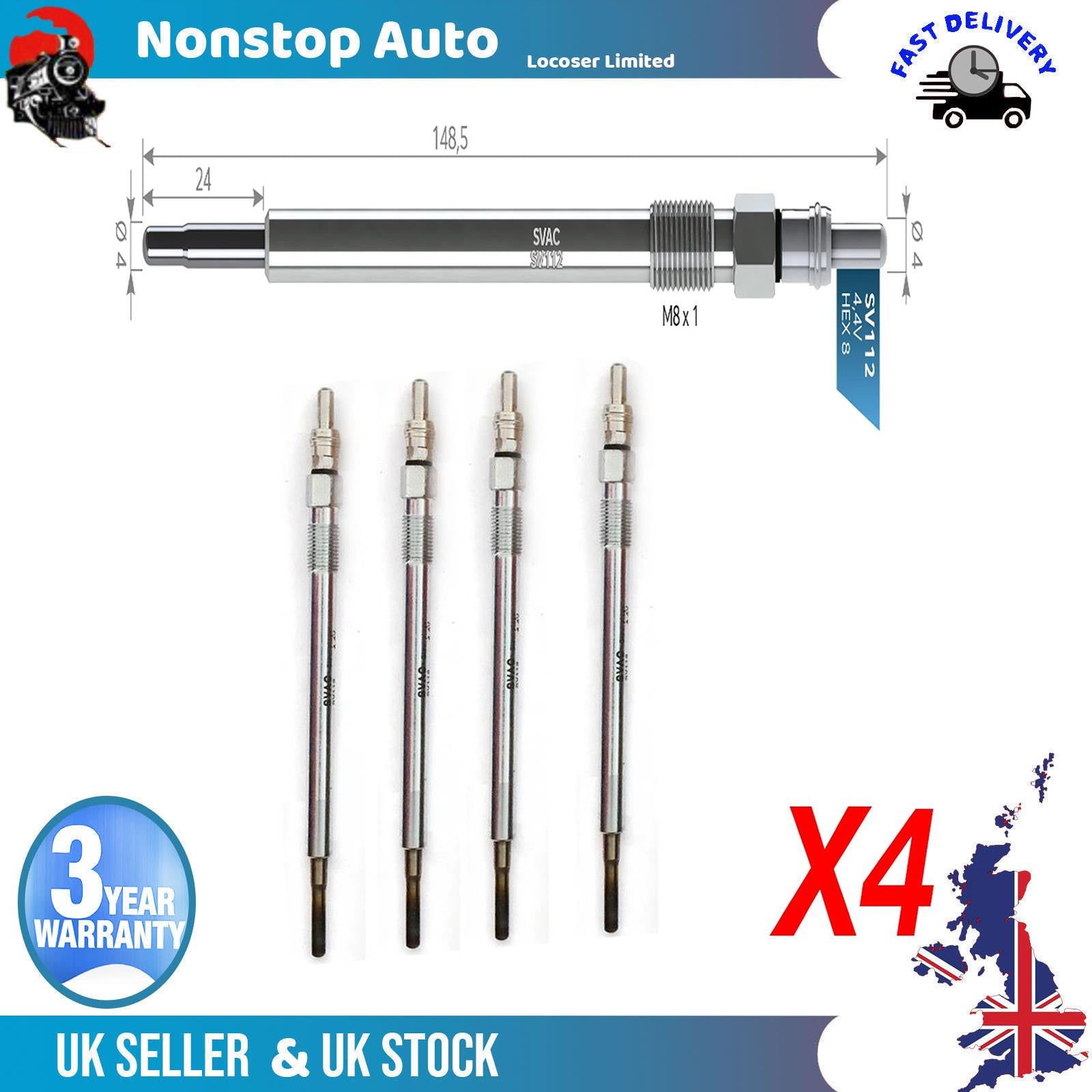 4X Glow Plugs For CHRYSLER 300 C 05175756AA