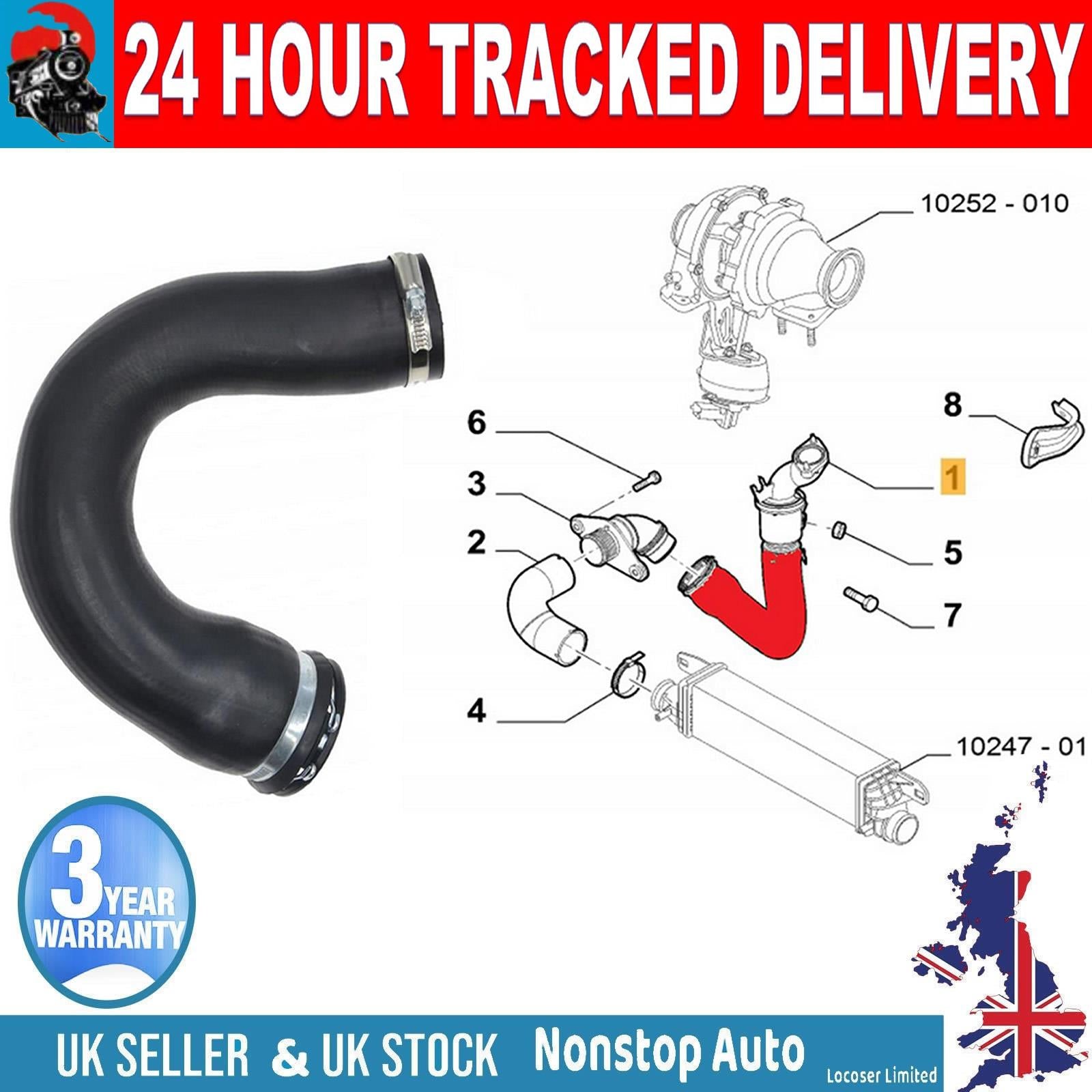 TURBO INTERCOOLER TURBO HOSE PIPE FOR ALFAROMEO GIULIETTA 1.6 JTD  50517103