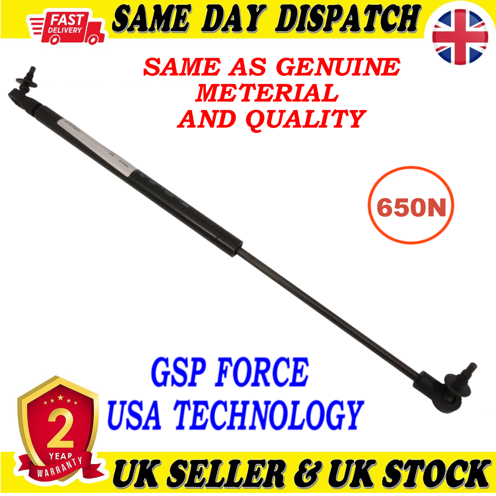 TAILGATE BOOT GAS STRUTS 650 Newton FOR JEEP GRAND CHEROKEE III 55394322AA
