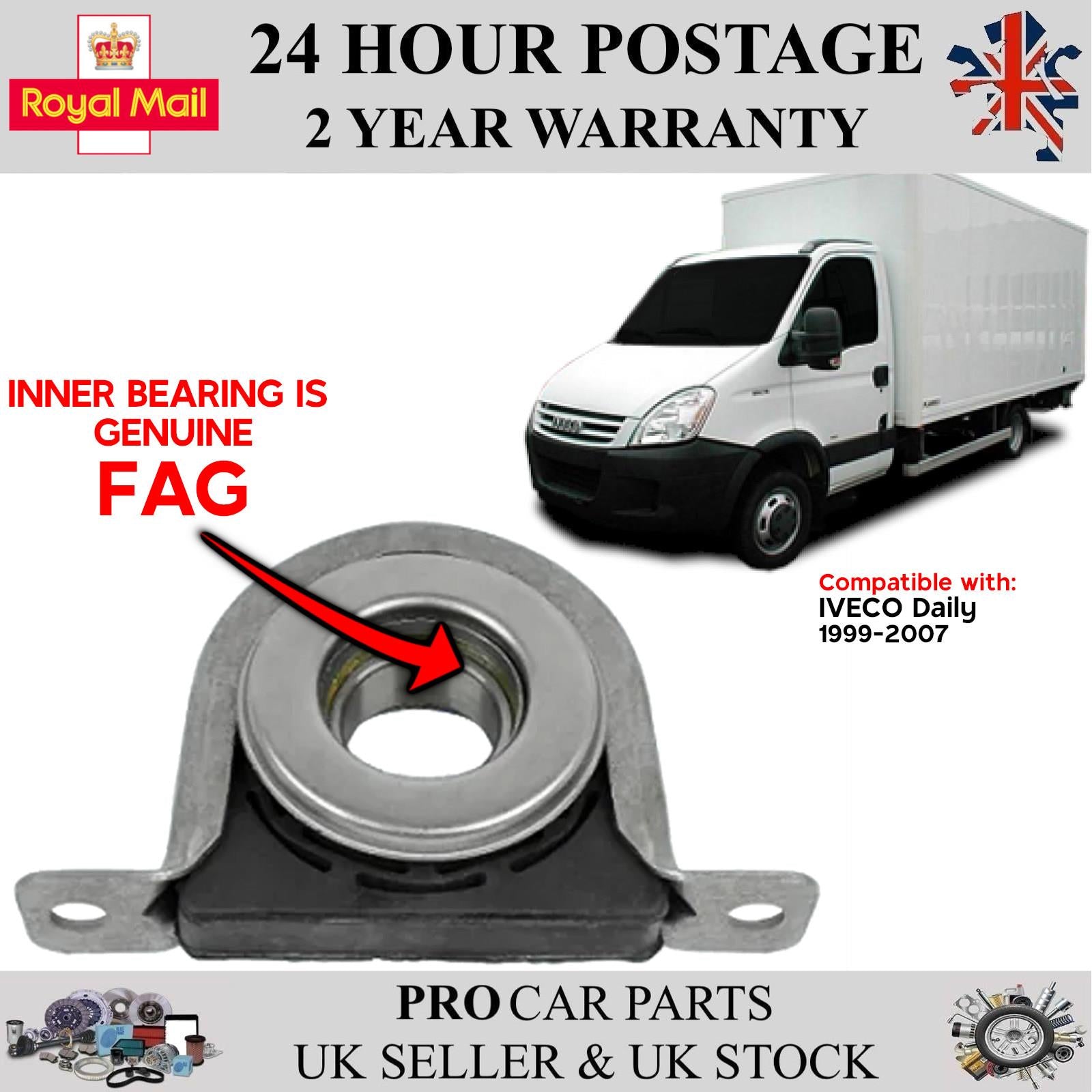 Propshaft Centre Support Bearing FAG 40 x 22 mm Fits IVECO Daily 42530546