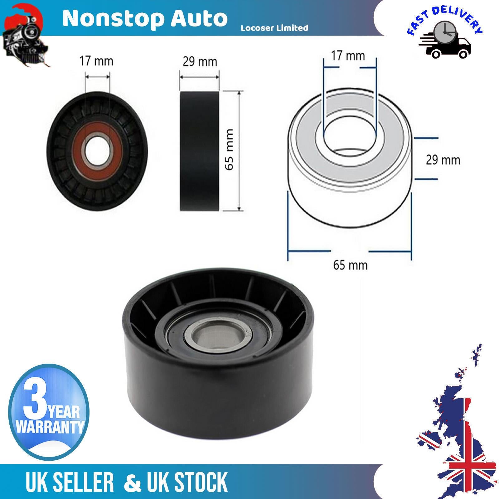 Fan Belt Tensioner Pulley -V- Ribbed Belt Idler For LANCIA Lybra Musa 55180011