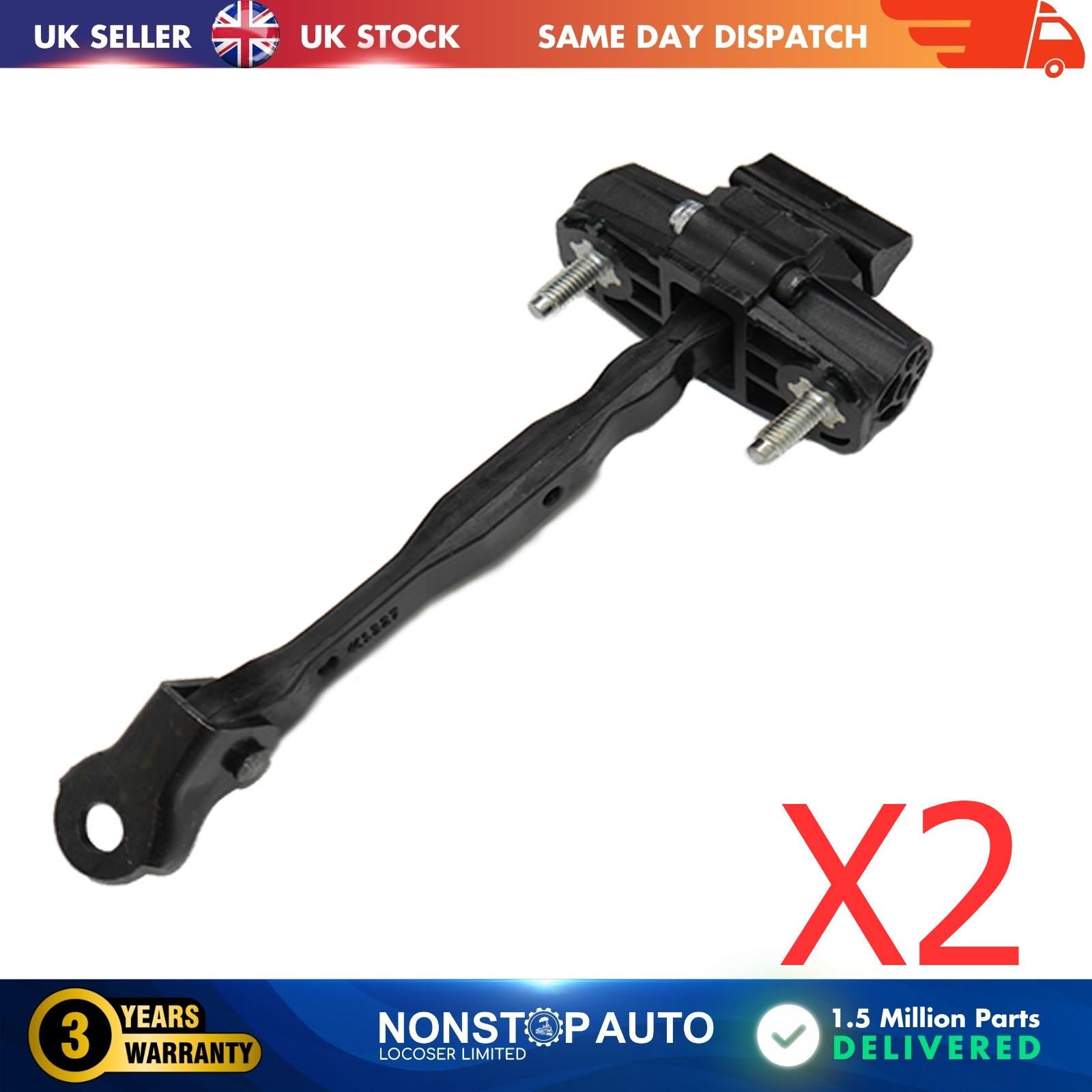 2 X Front Door Hinge Stop Check Strap Limitery Right or Left Side Fits VAUXHALL Astra K Crossland X 13456208