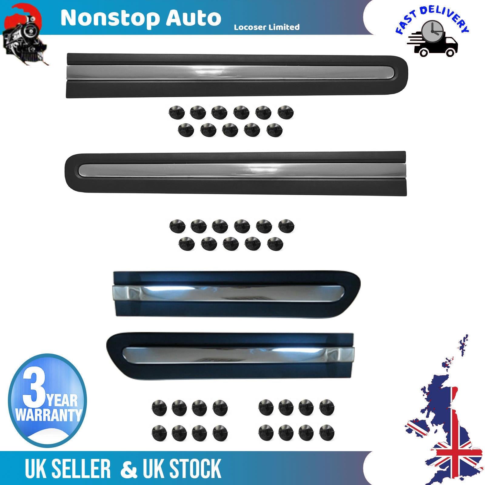 4X Door moulding Protective Trim Chrome Front+Rear R+L For FIAT  500L
