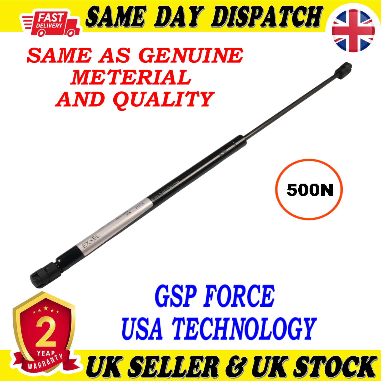 TAILGATE BOOT GAS STRUTS 500 Newton FOR VAUXHALL ASTRA G 132739