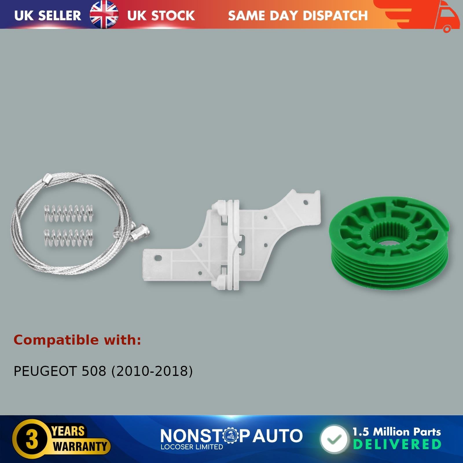Window Regulator Repair Kit Front Right Fits PEUGEOT 508 9222GT