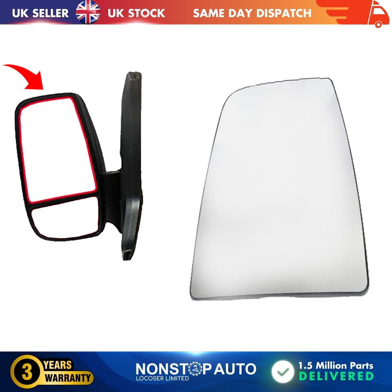 WING MIRROR UPPER GLASS LEFT SIDE FOR FORD TRANSIT 1823985