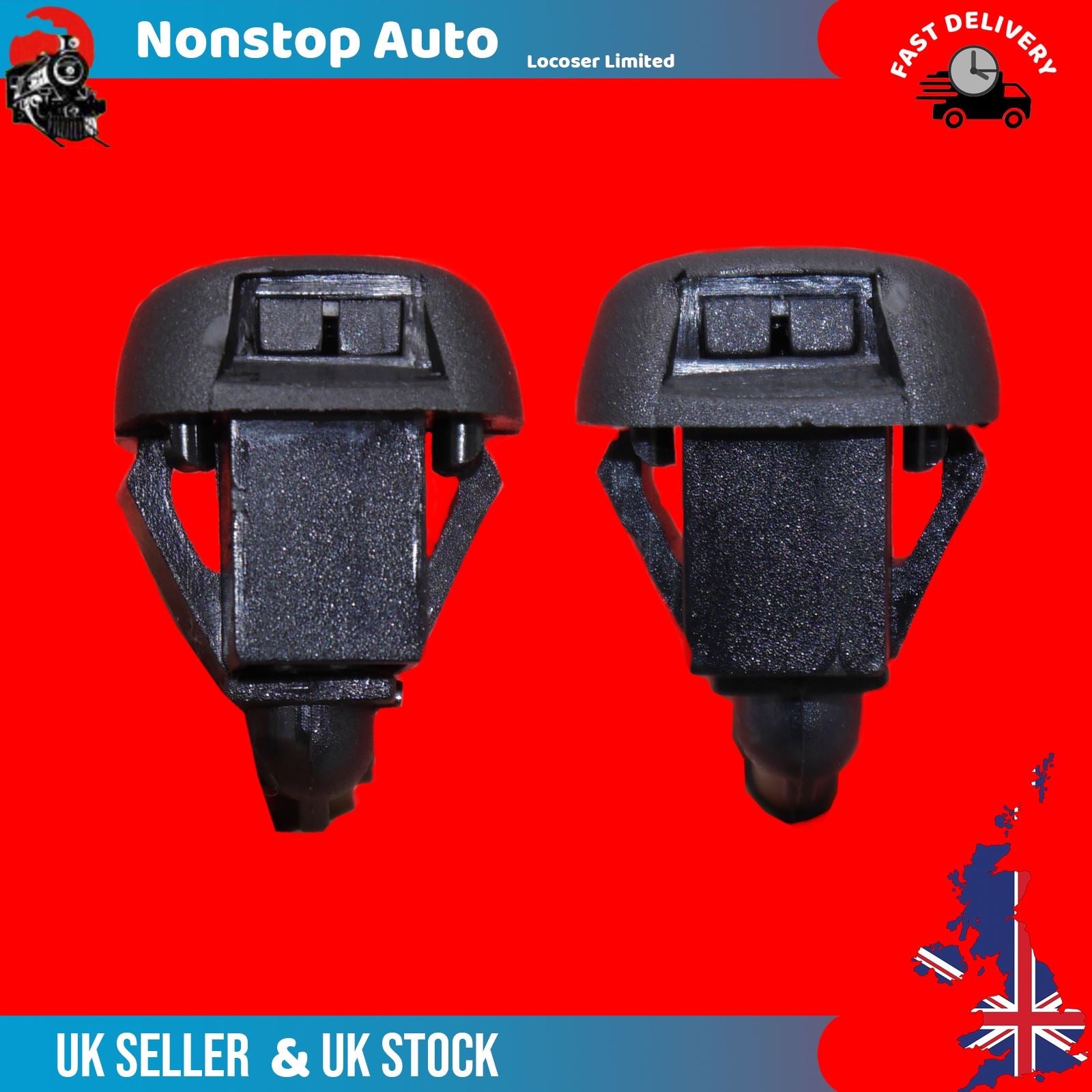 2X Front Windscreen Washer Nozzle Jet Spray Fits Fiat Tipo Cross 52023510