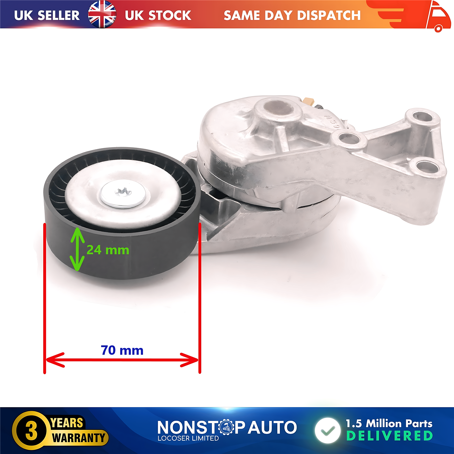 Fan Belt Tensioner Pulley V Ribbed Belt Idler For AUDI A3 TT Roadster FORD Galaxy I SEAT Alhambra Leon Toledo II SKODA Fabia I Octavia I VW Bora Jetta III Golf IV Transporter T5 Multivan T5 New Beetle Sharan YM216K254AA