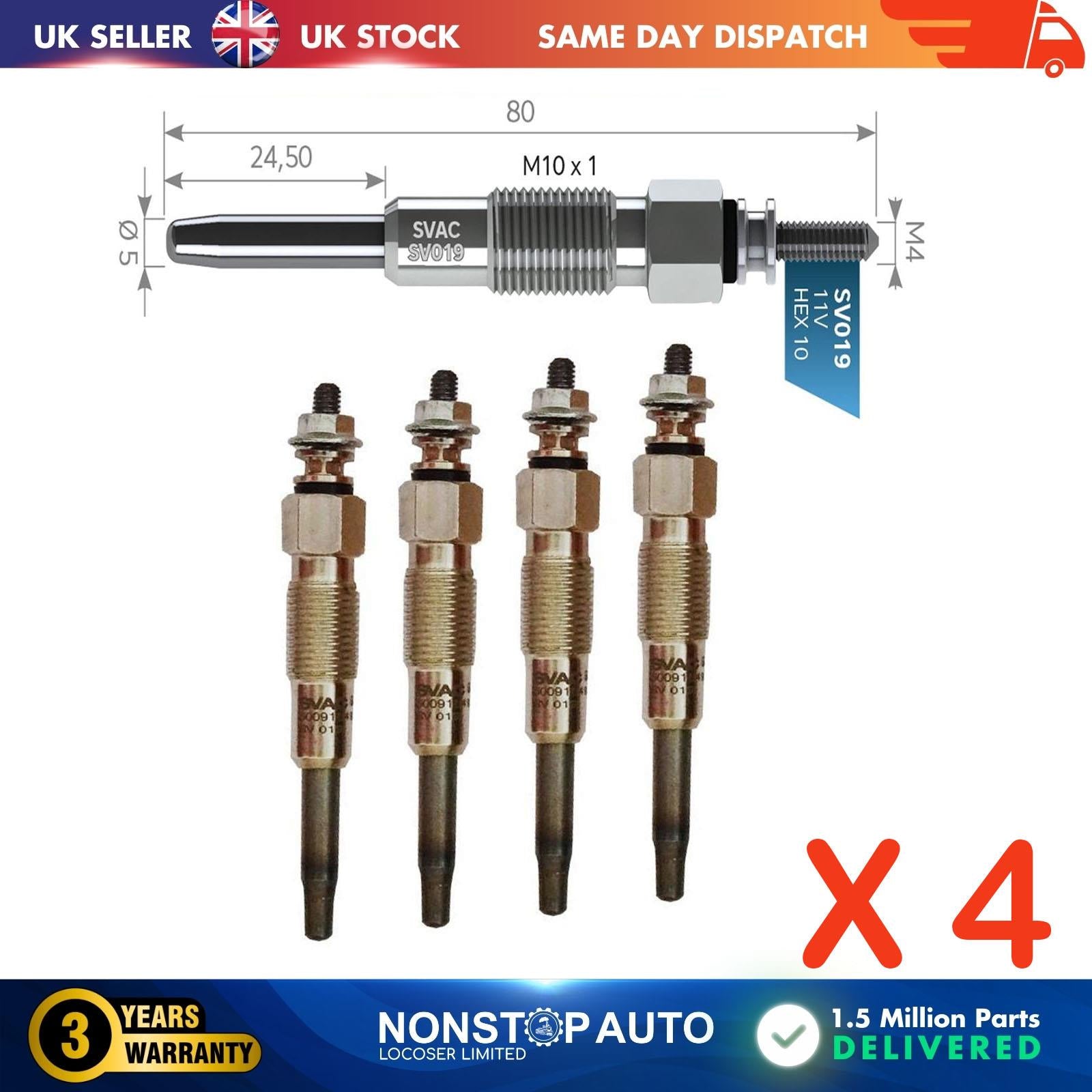 4X Glow Plugs For IVECO Daily II III 7632587