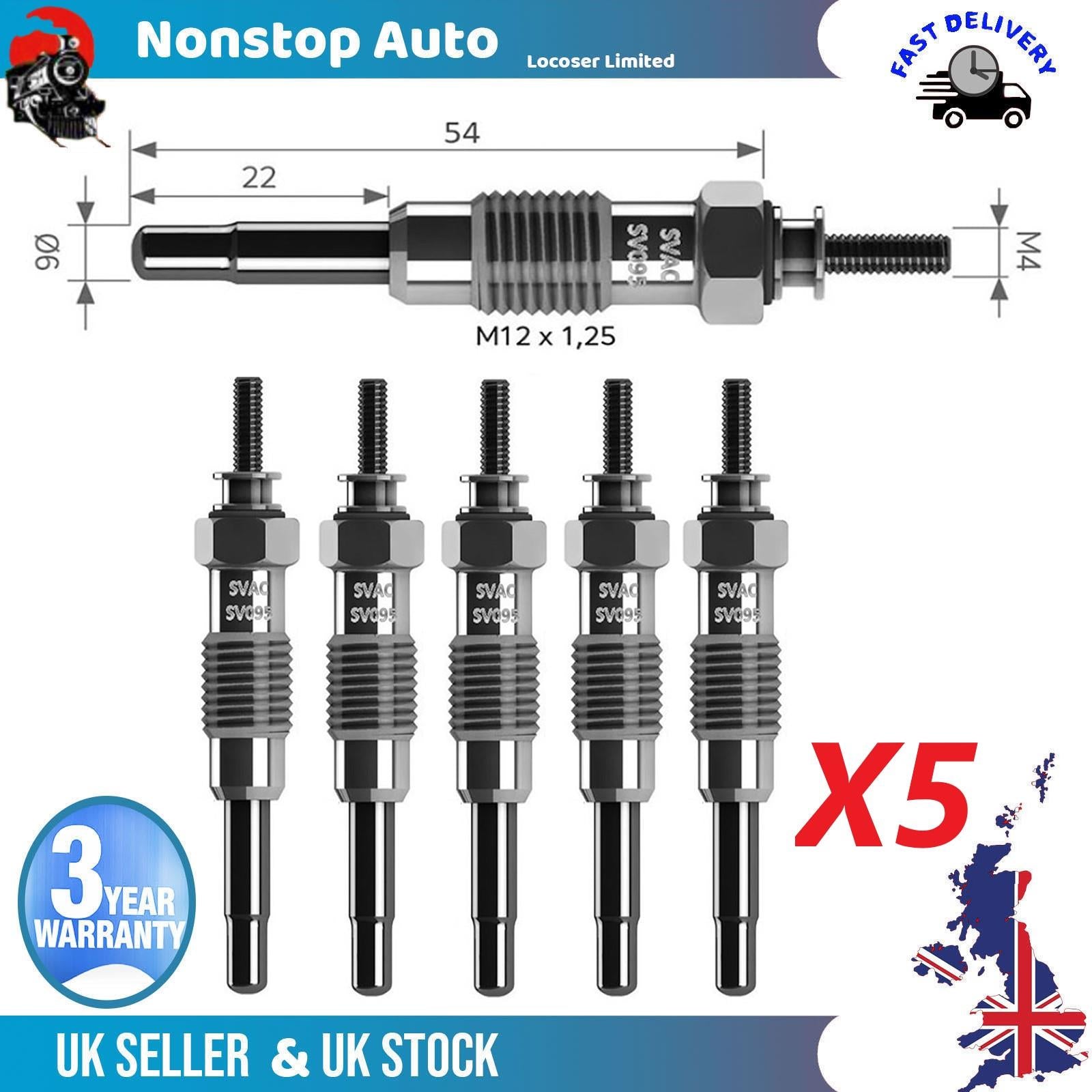 5X Glow Plugs For DAEWOO Korando Musso Rexton 11593601